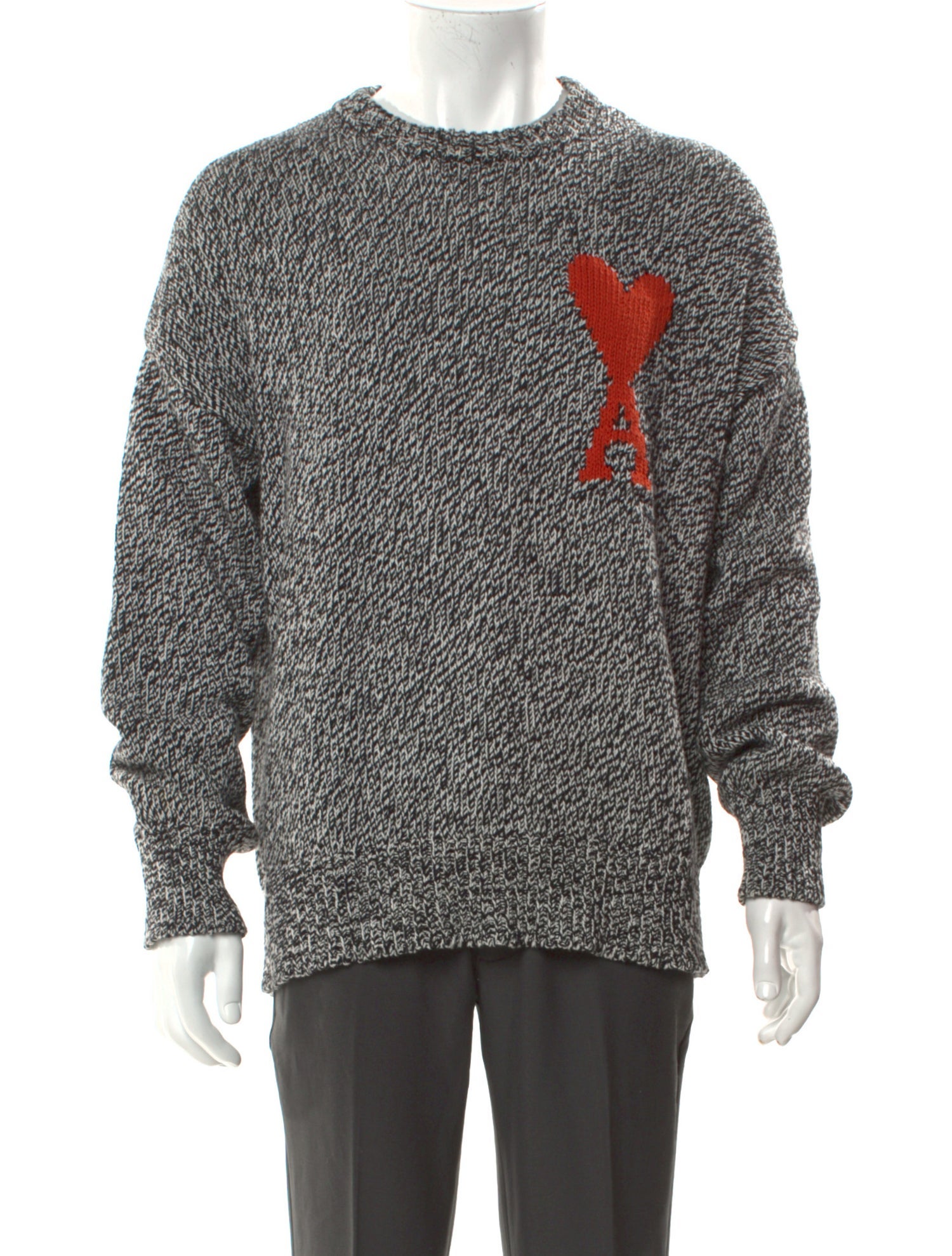 AMI Graphic Print Crew Neck Pullover