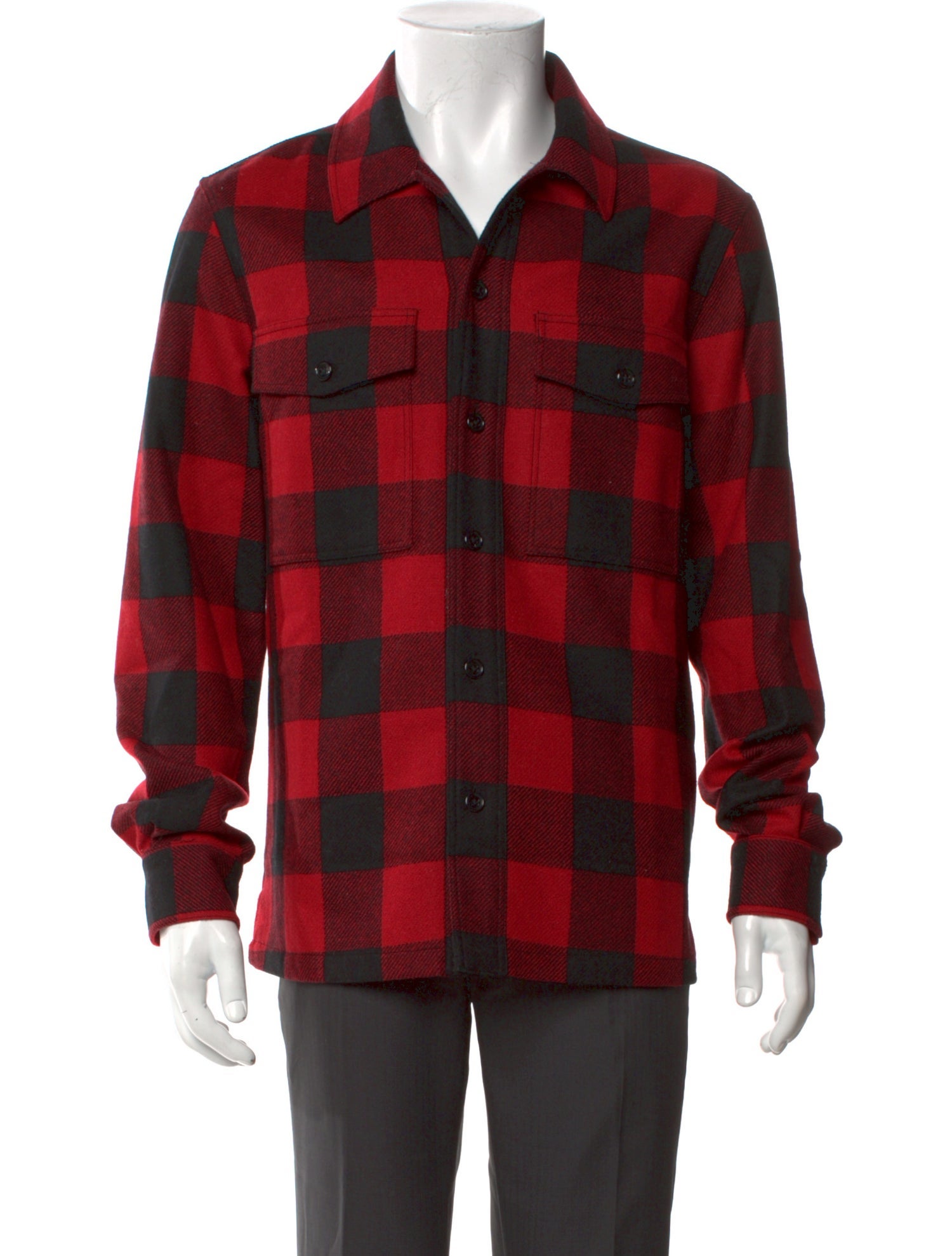 AMI Virgin Wool Plaid Print Shirt