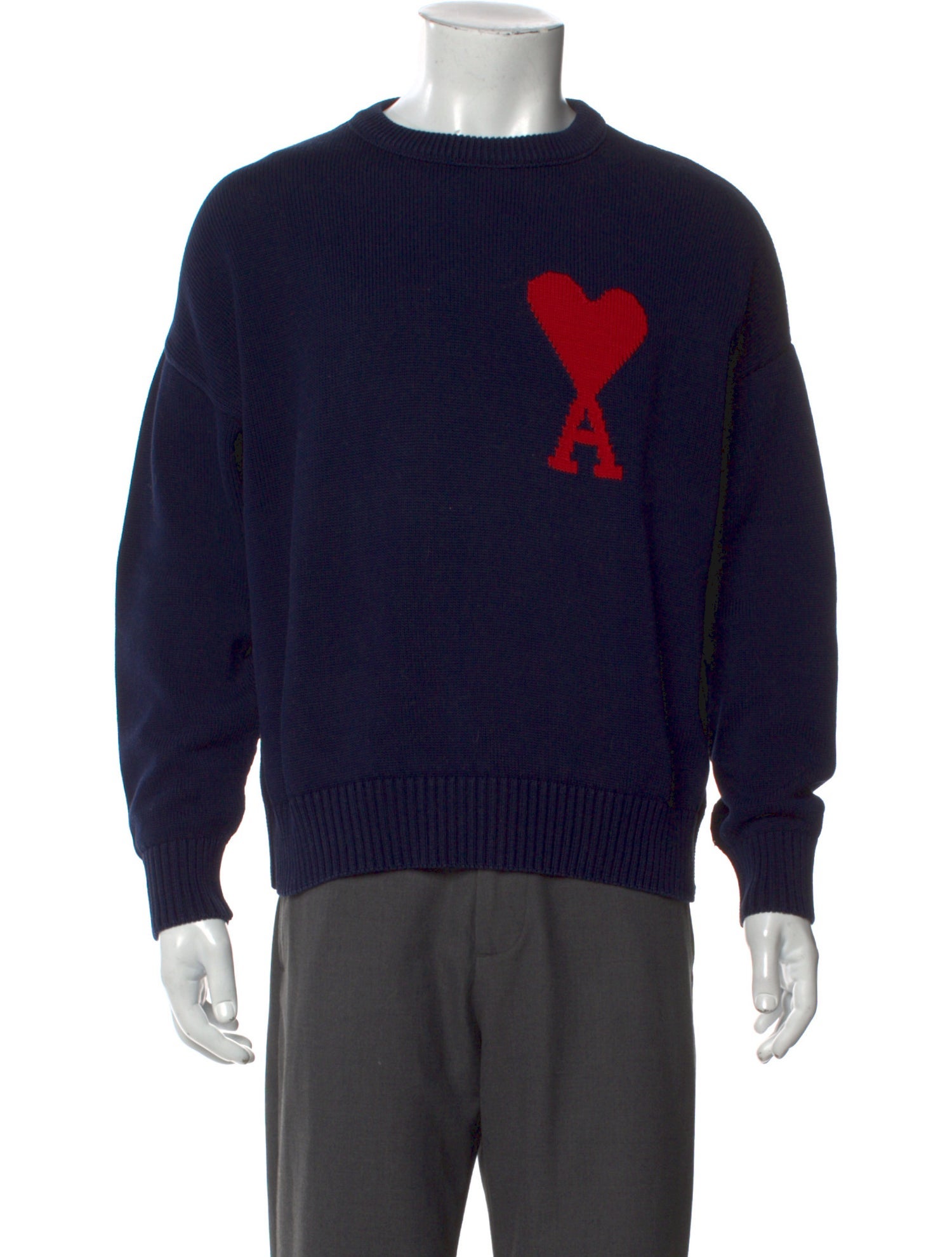 AMI Graphic Print Crew Neck Pullover