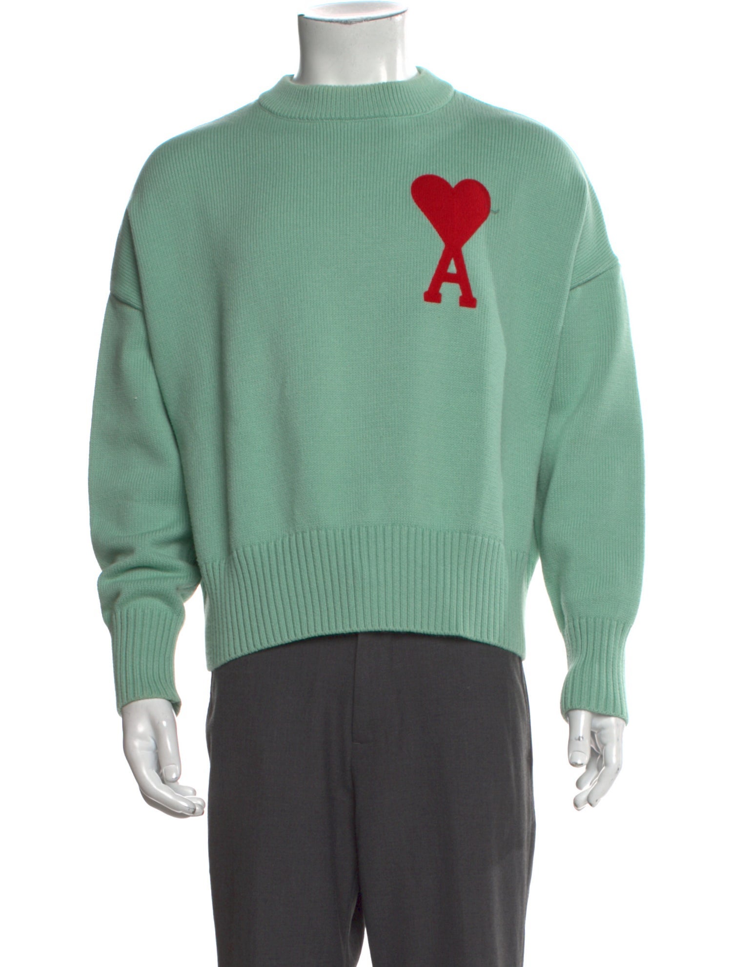 AMI Graphic Print Crew Neck Pullover