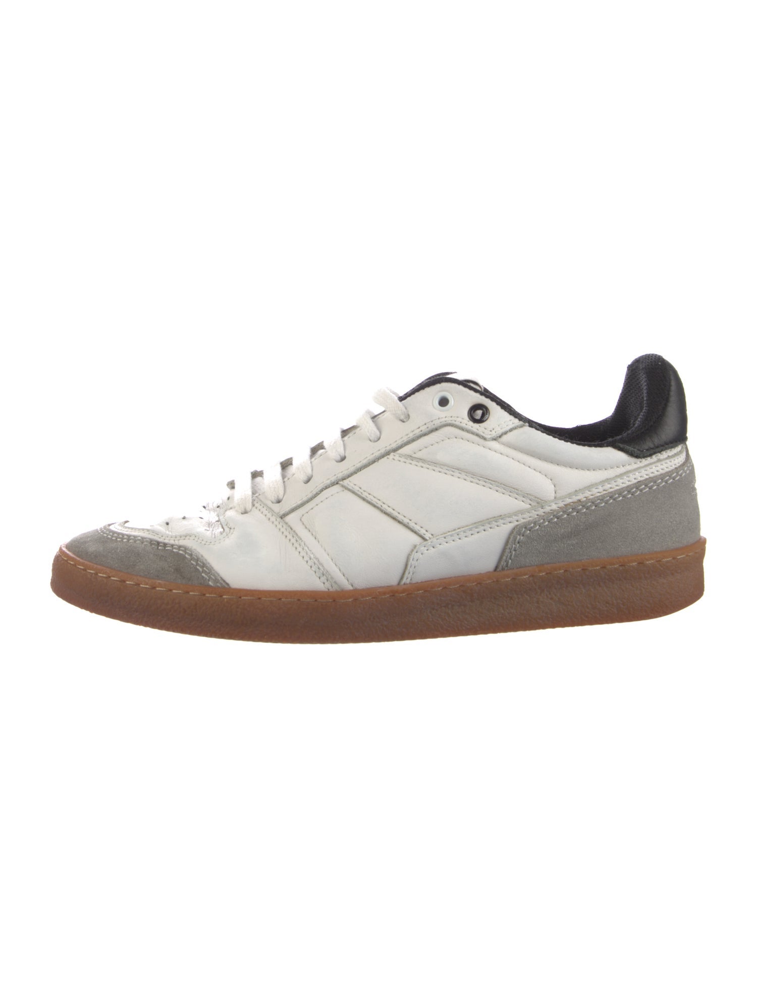 AMI Leather Colorblock Pattern Sneakers