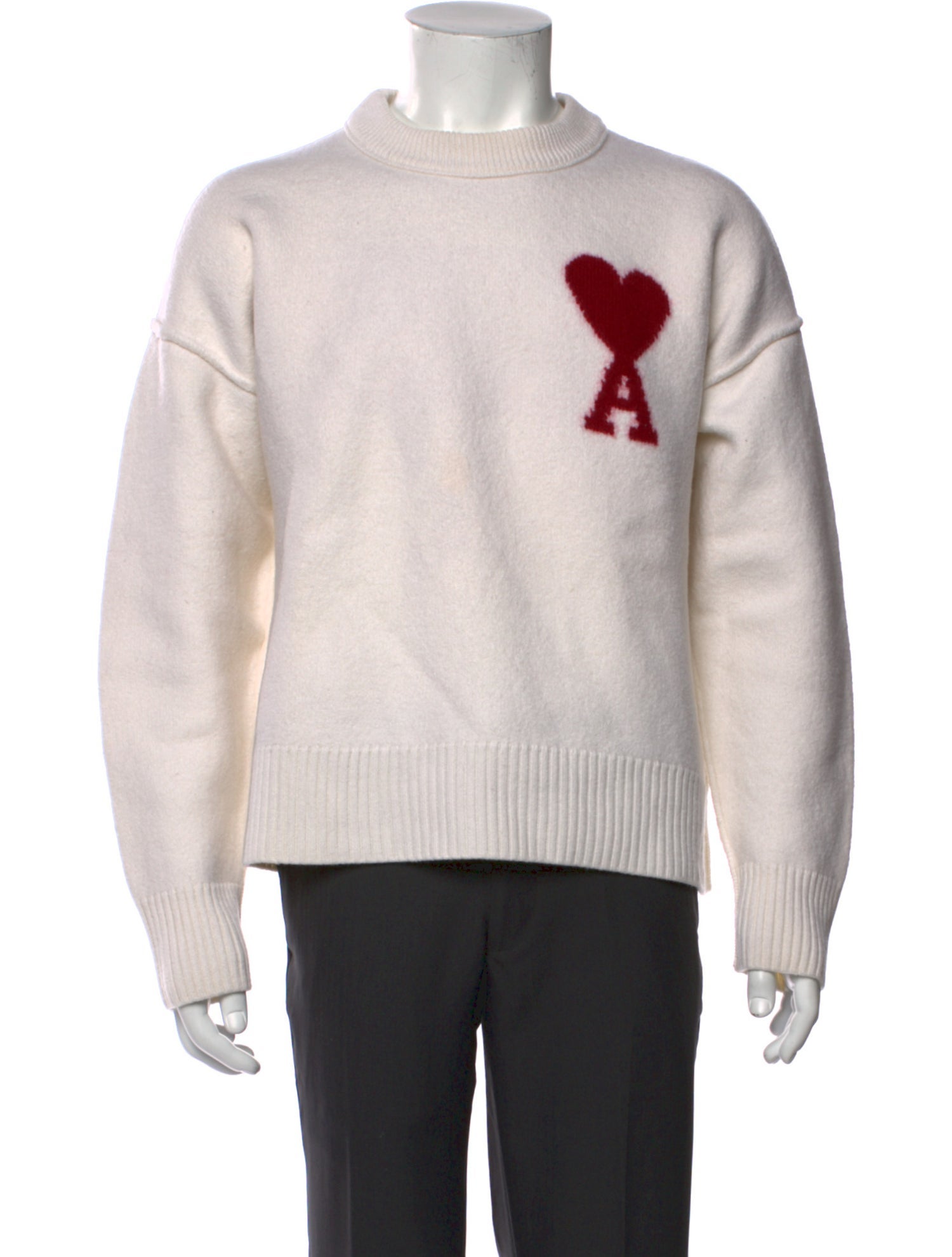 AMI Wool Graphic Print Pullover