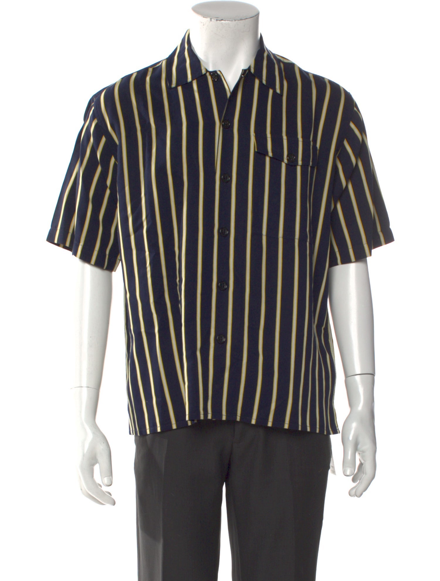 AMI Striped Short Sleeve Shirt