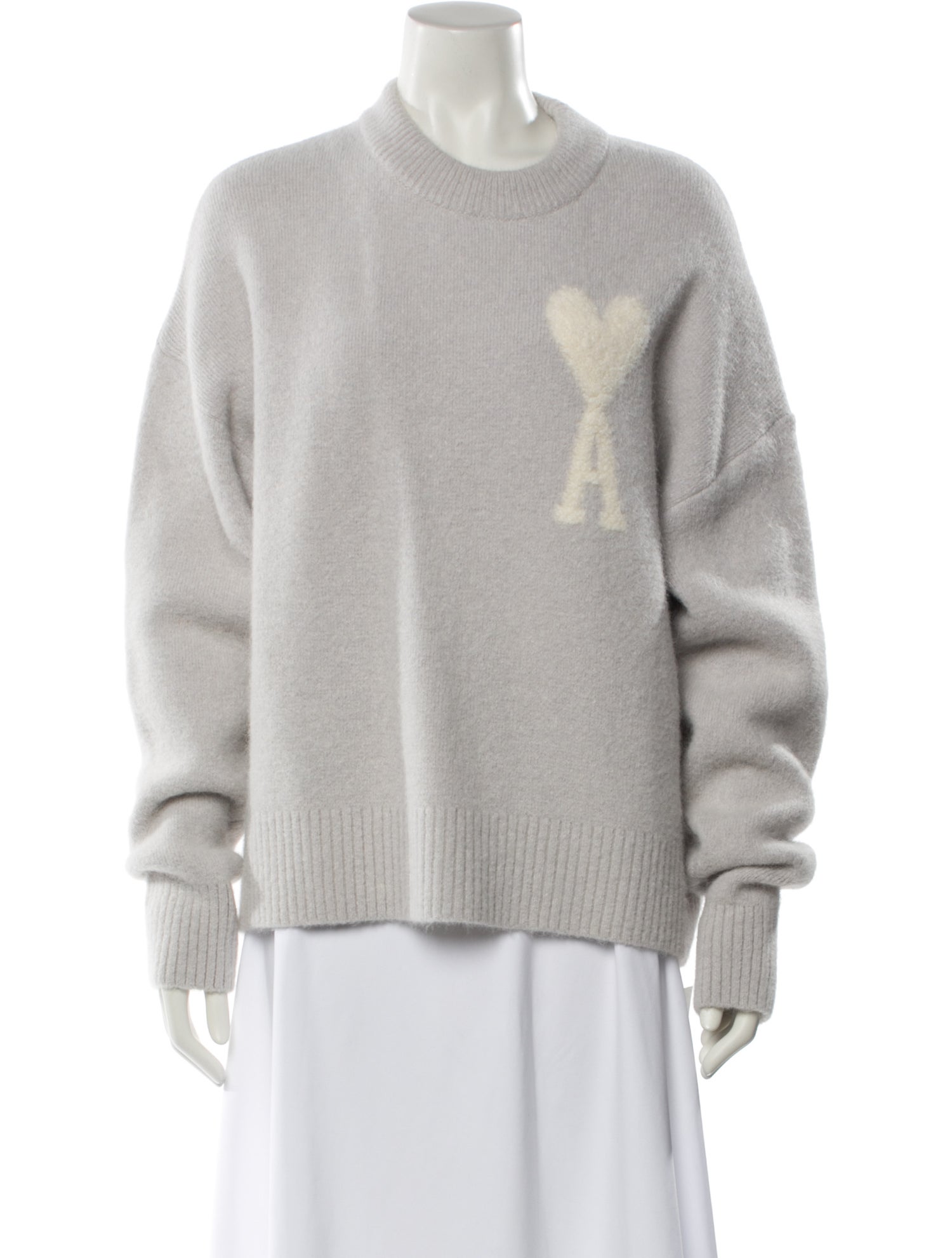 AMI Alpaca Graphic Print Sweater