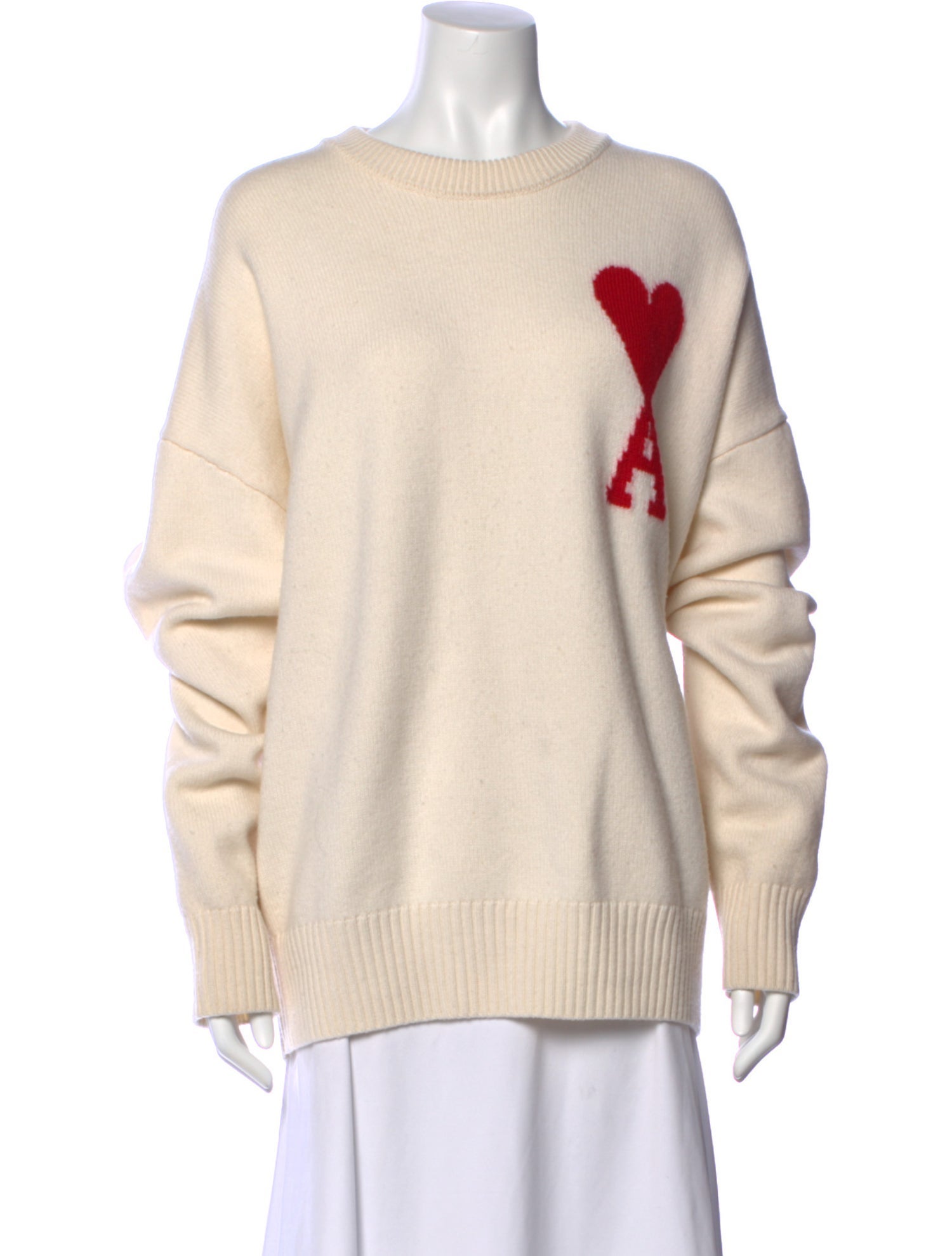 AMI Virgin Wool Graphic Print Sweater