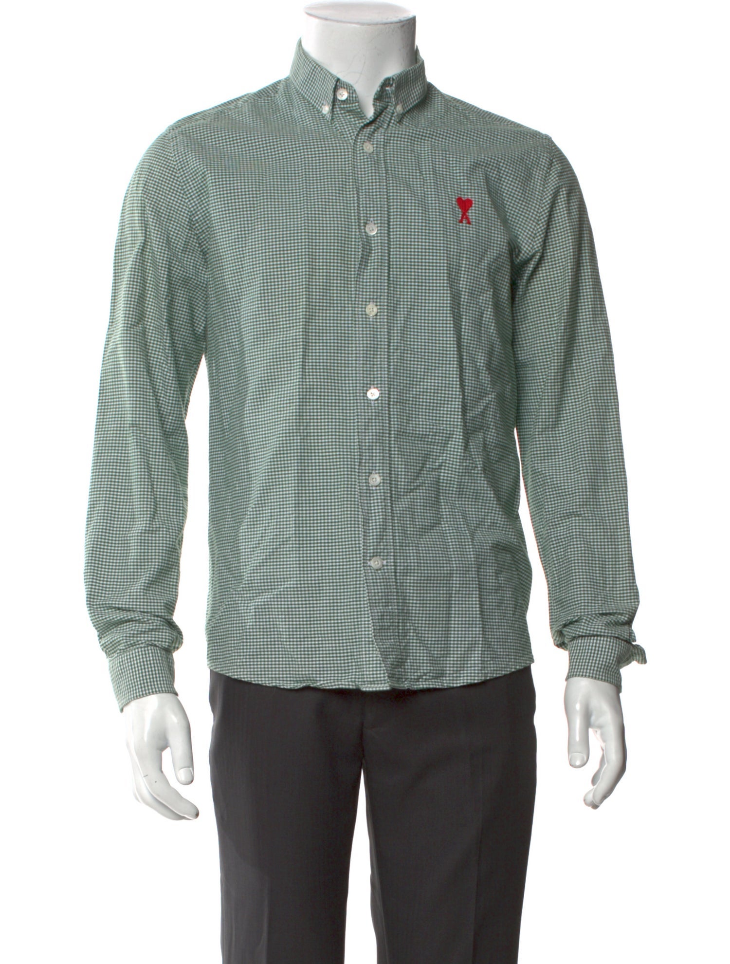 AMI Plaid Print Long Sleeve Shirt