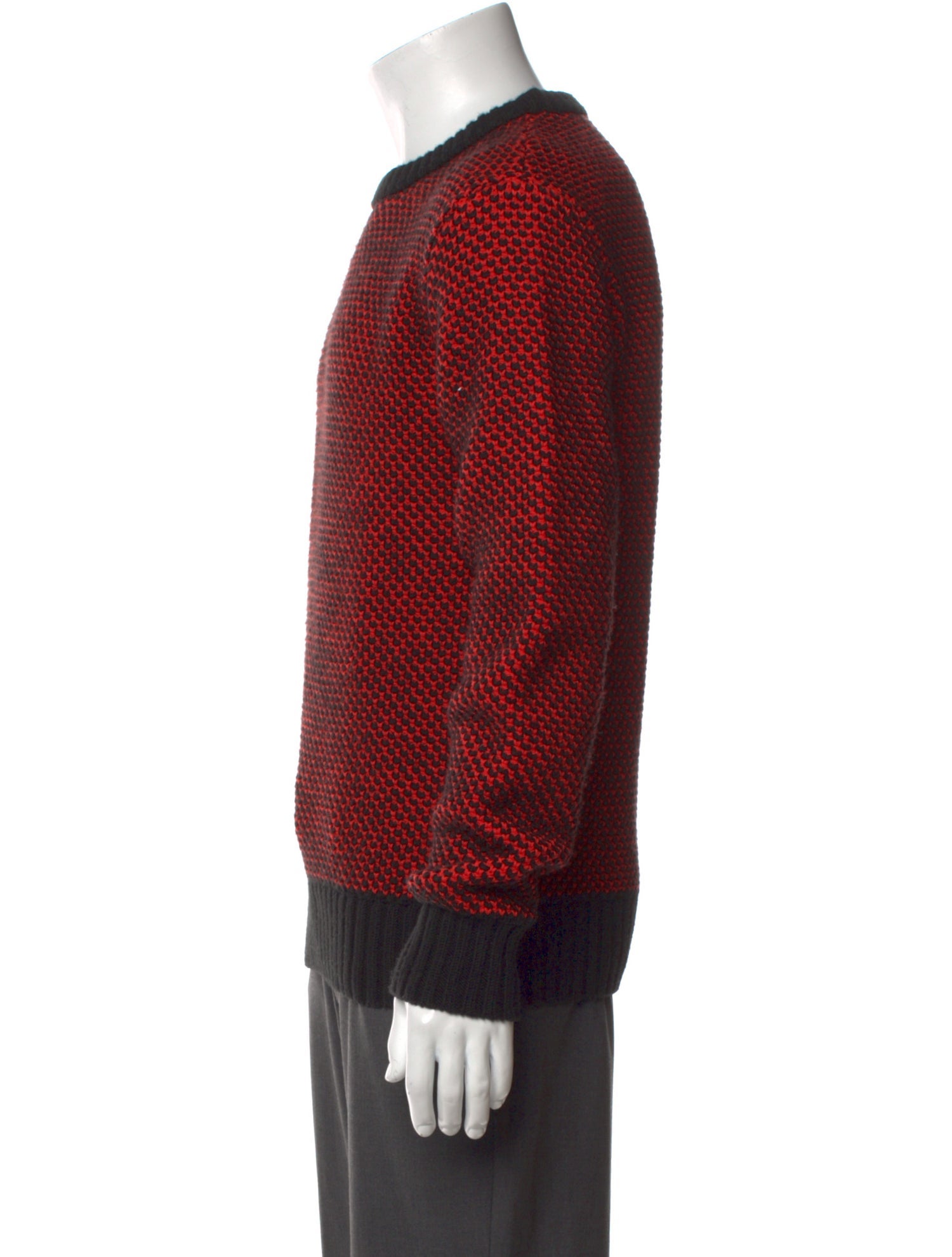 AMI Patterned Crew Neck Pullover