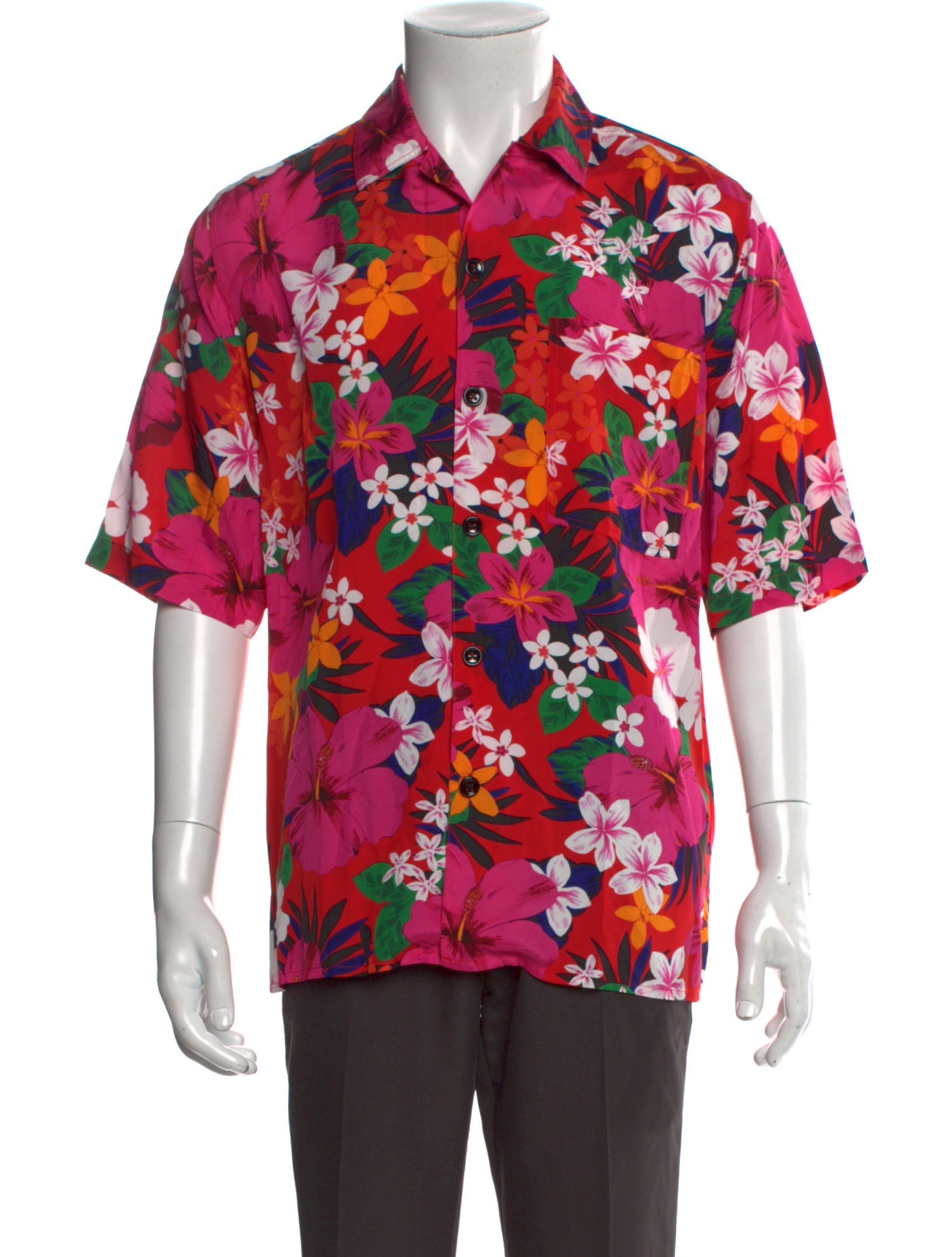AMI Floral Print Short Sleeve Shirt