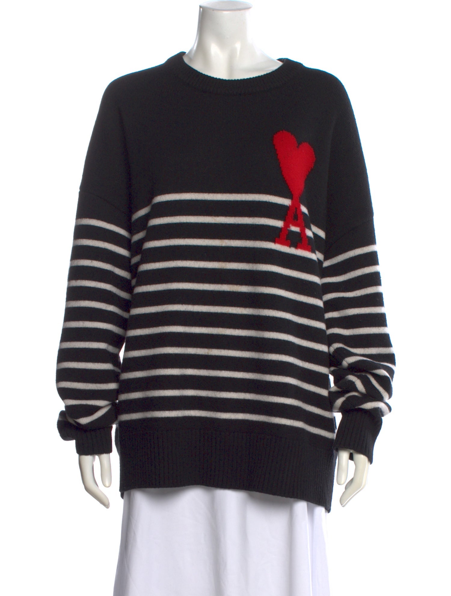 AMI Virgin Wool Striped Sweater