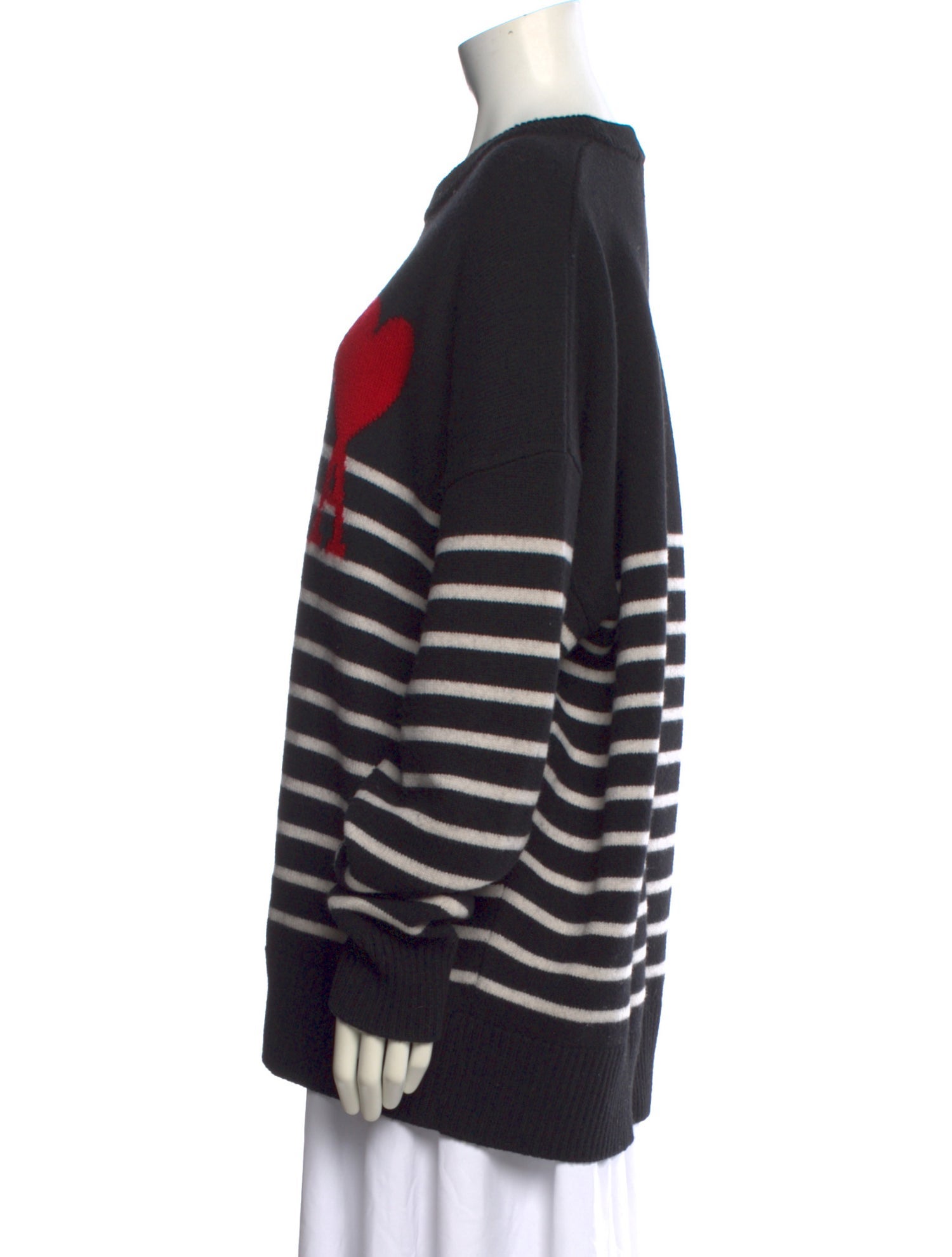 AMI Virgin Wool Striped Sweater