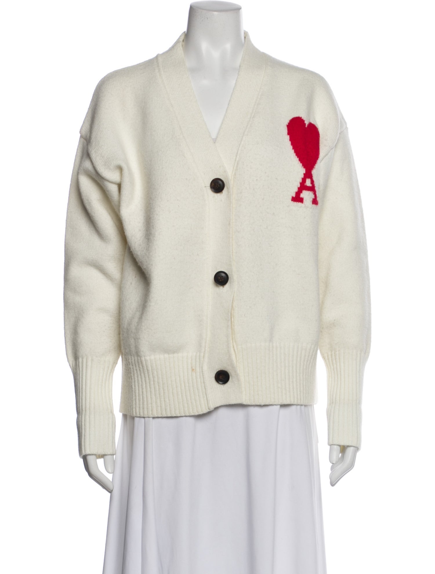 AMI Wool Graphic Print Sweater