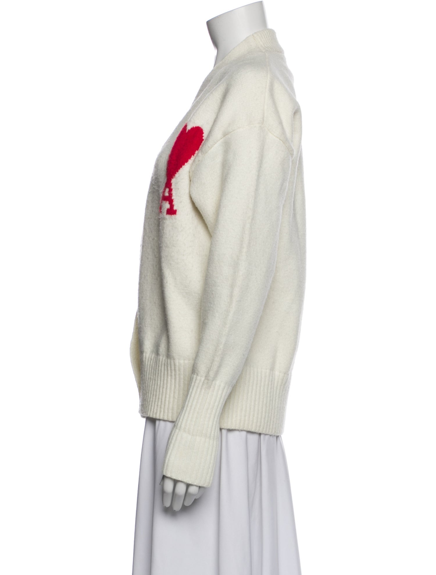 AMI Wool Graphic Print Sweater