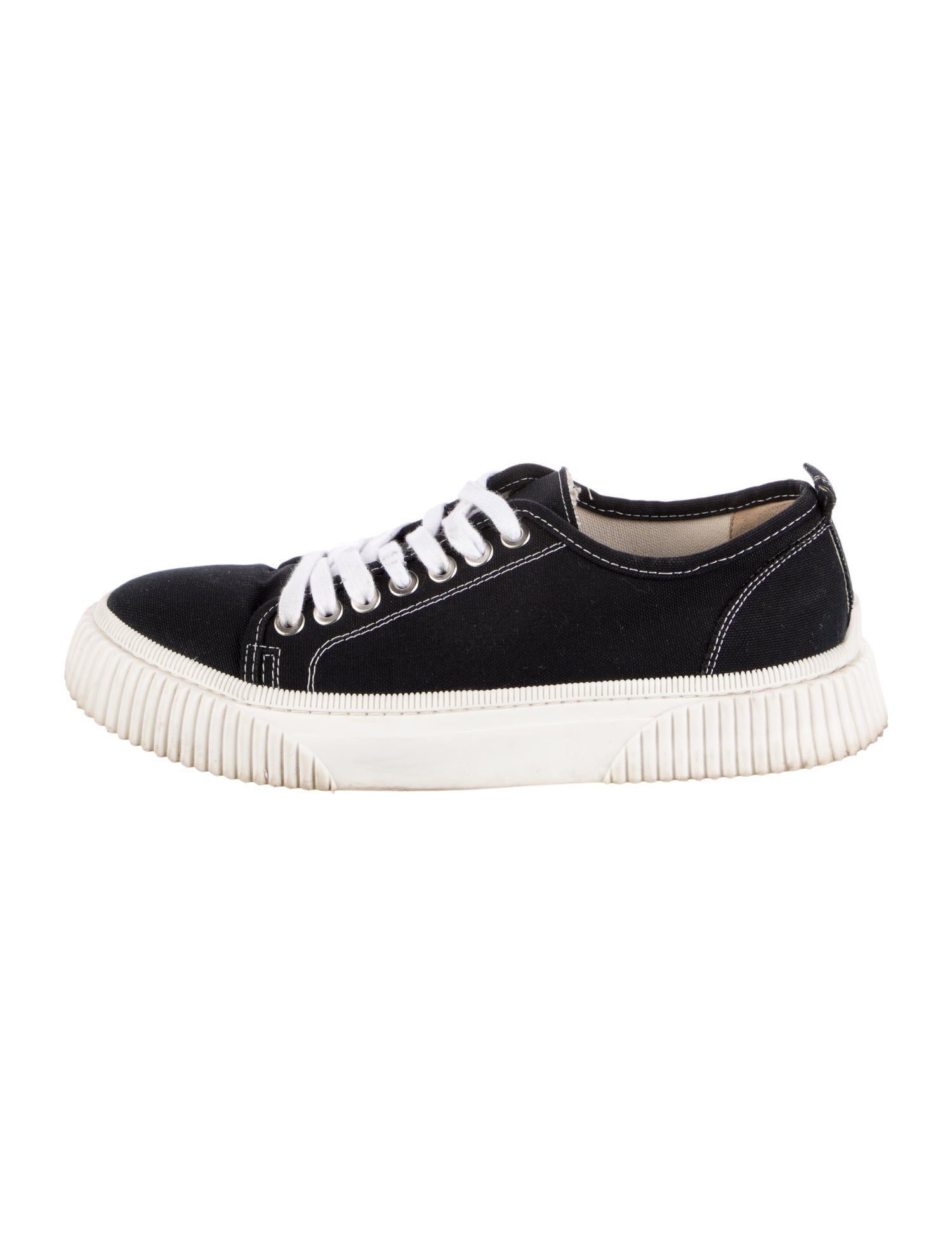 AMI Canvas Whipstitch Trim Sneakers