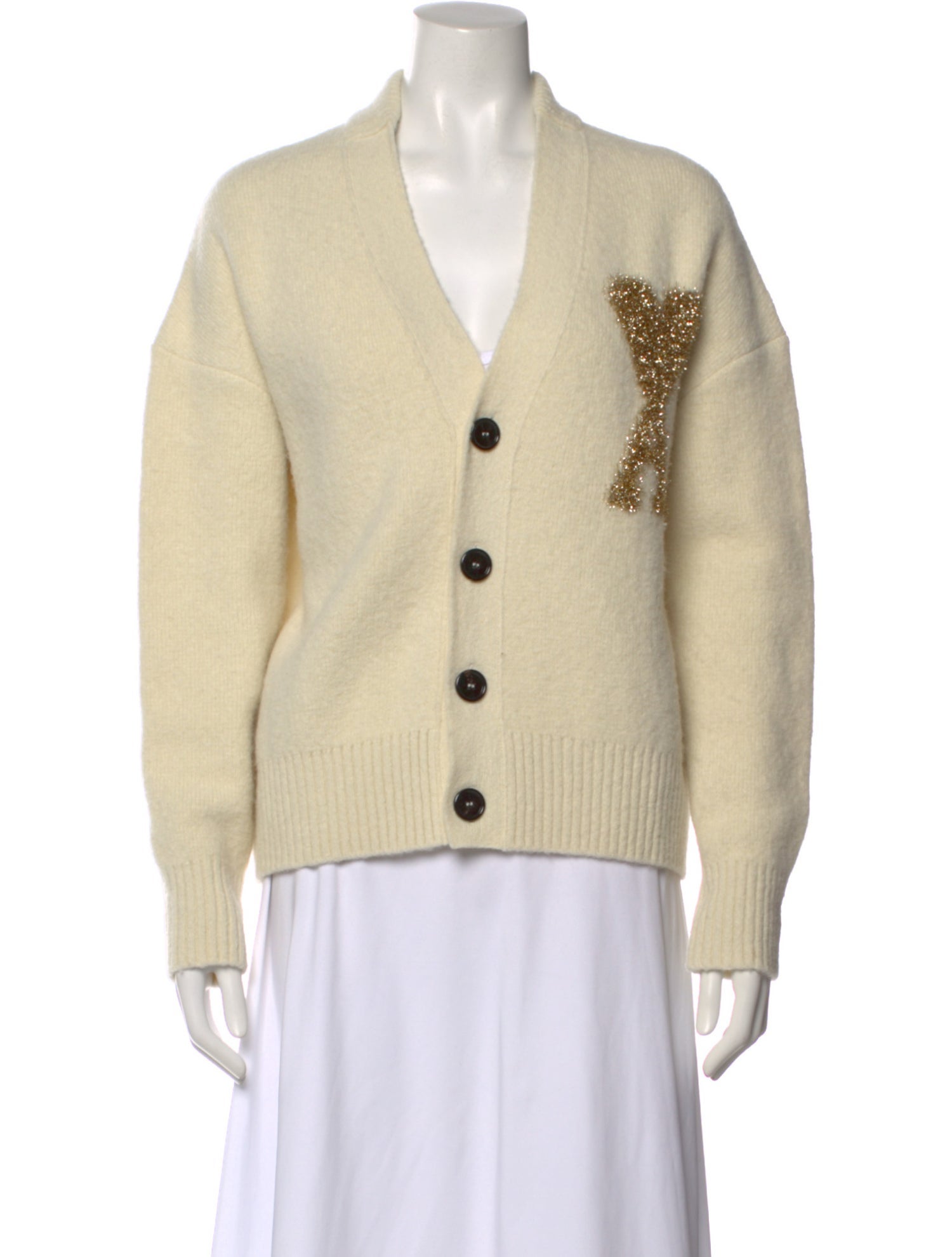 AMI Alpaca Graphic Print Sweater