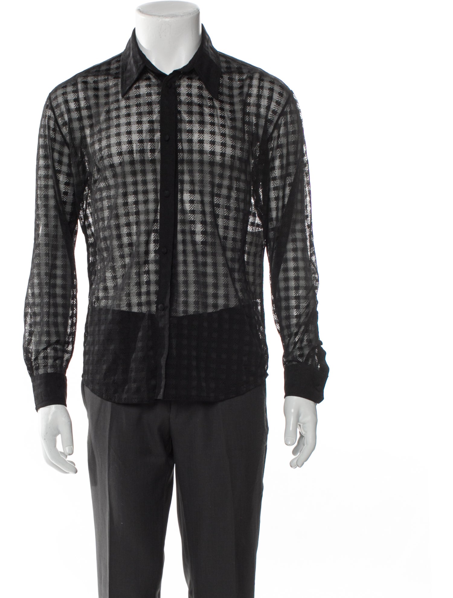 AMI Plaid Print Long Sleeve Shirt