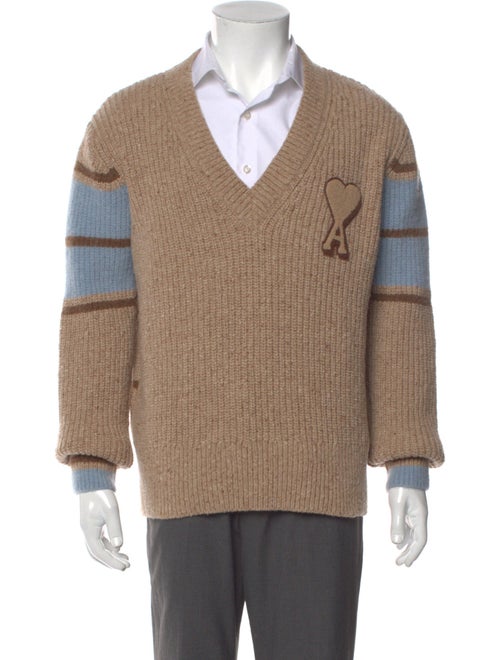 AMI Wool Colorblock Pattern Pullover