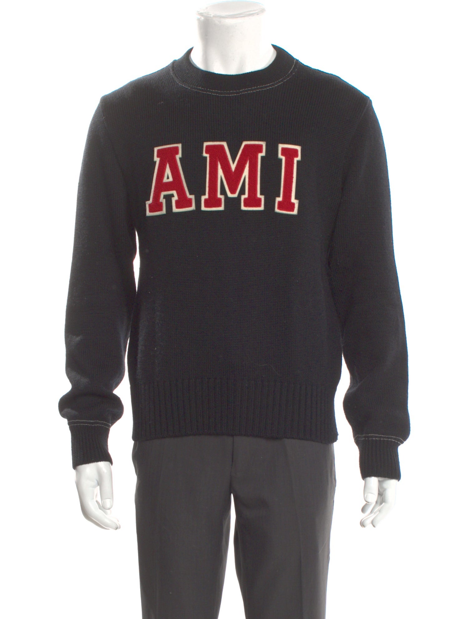 AMI Merino Wool Graphic Print Pullover