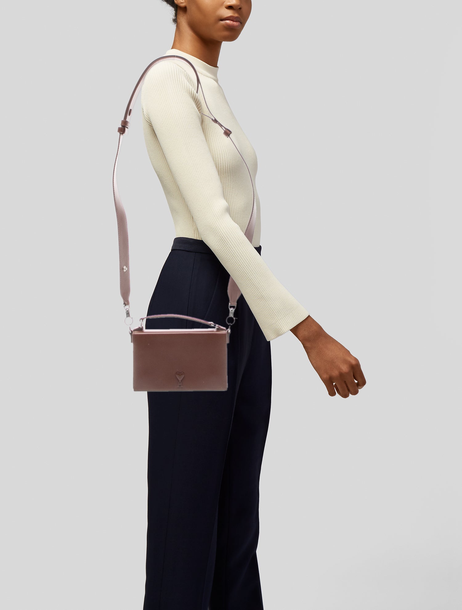 AMI Leather Crossbody Bag