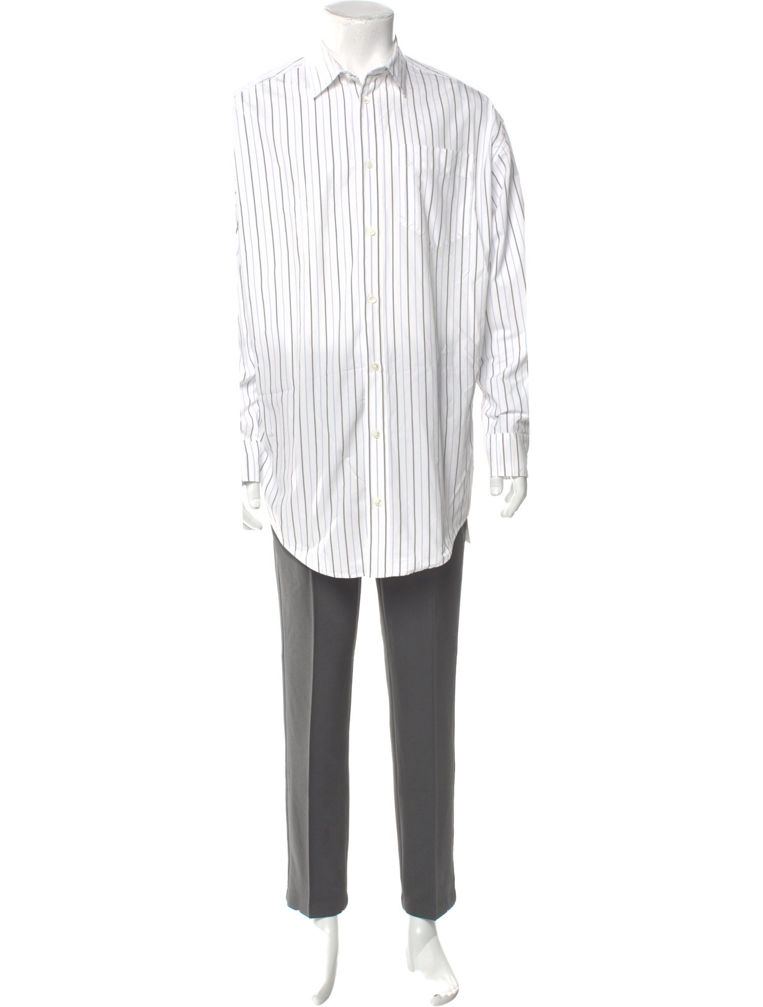 AMI Striped Long Sleeve Dress Shirt