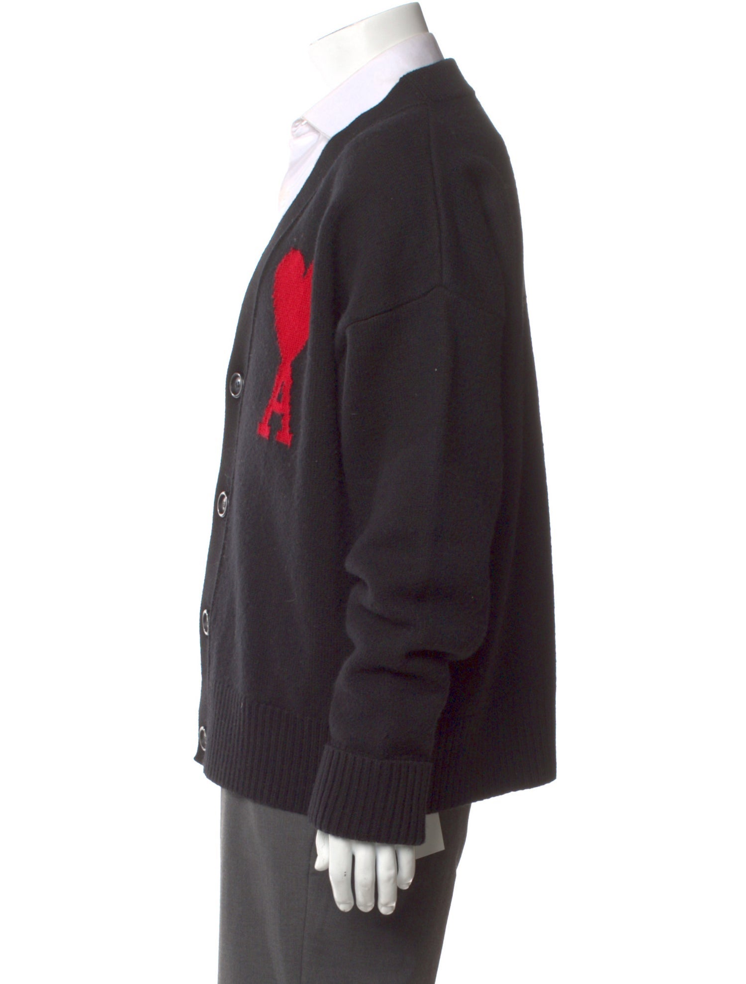 AMI Virgin Wool V-Neck Cardigan