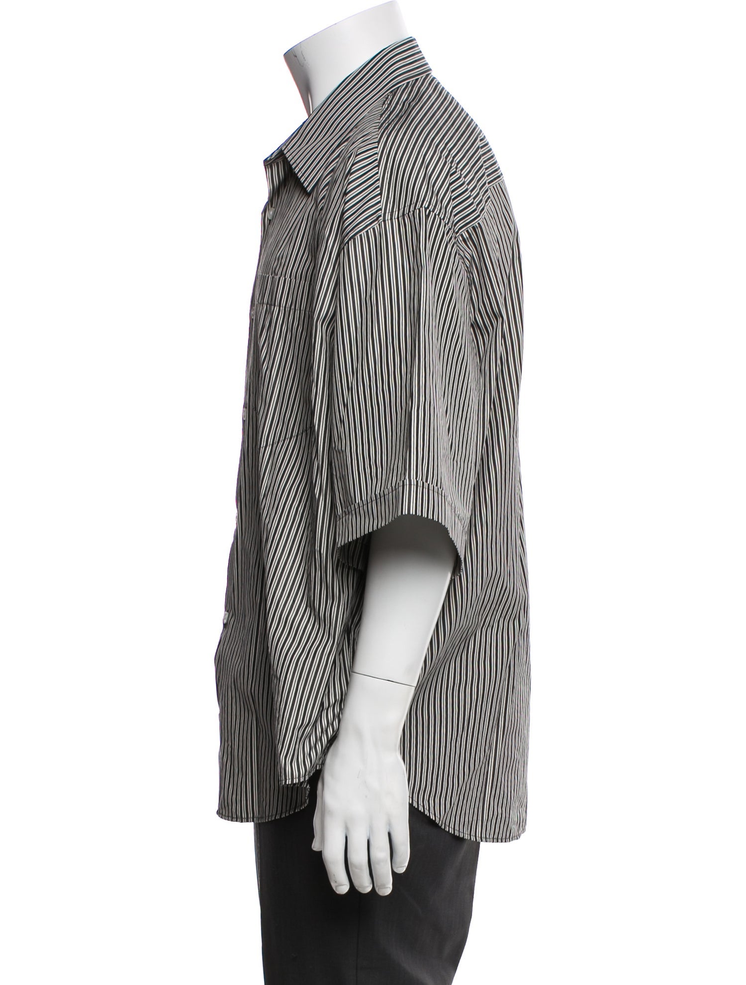AMI Striped Three-Quarter Sleeve Shirt