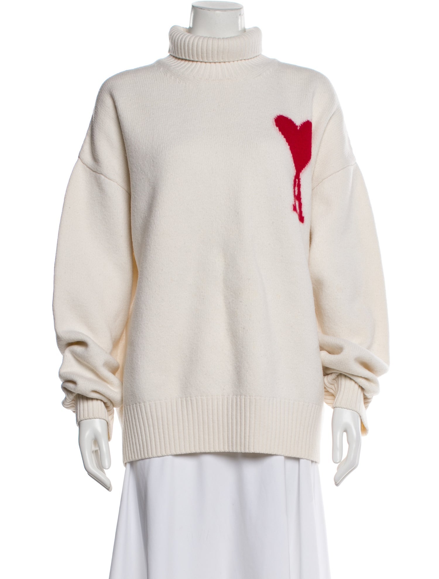 AMI Virgin Wool Graphic Print Sweater