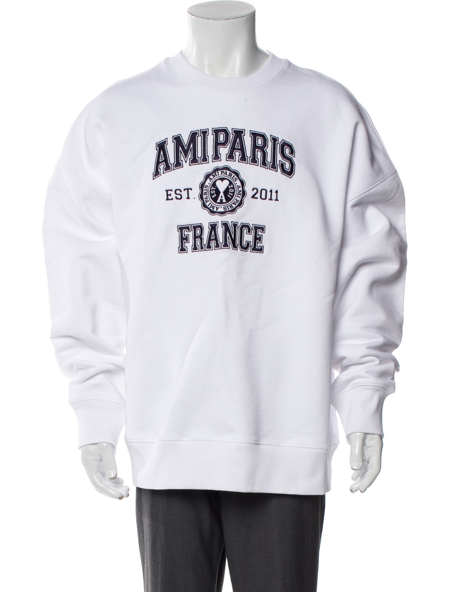 AMI Graphic Print Crew Neck Sweatshirt