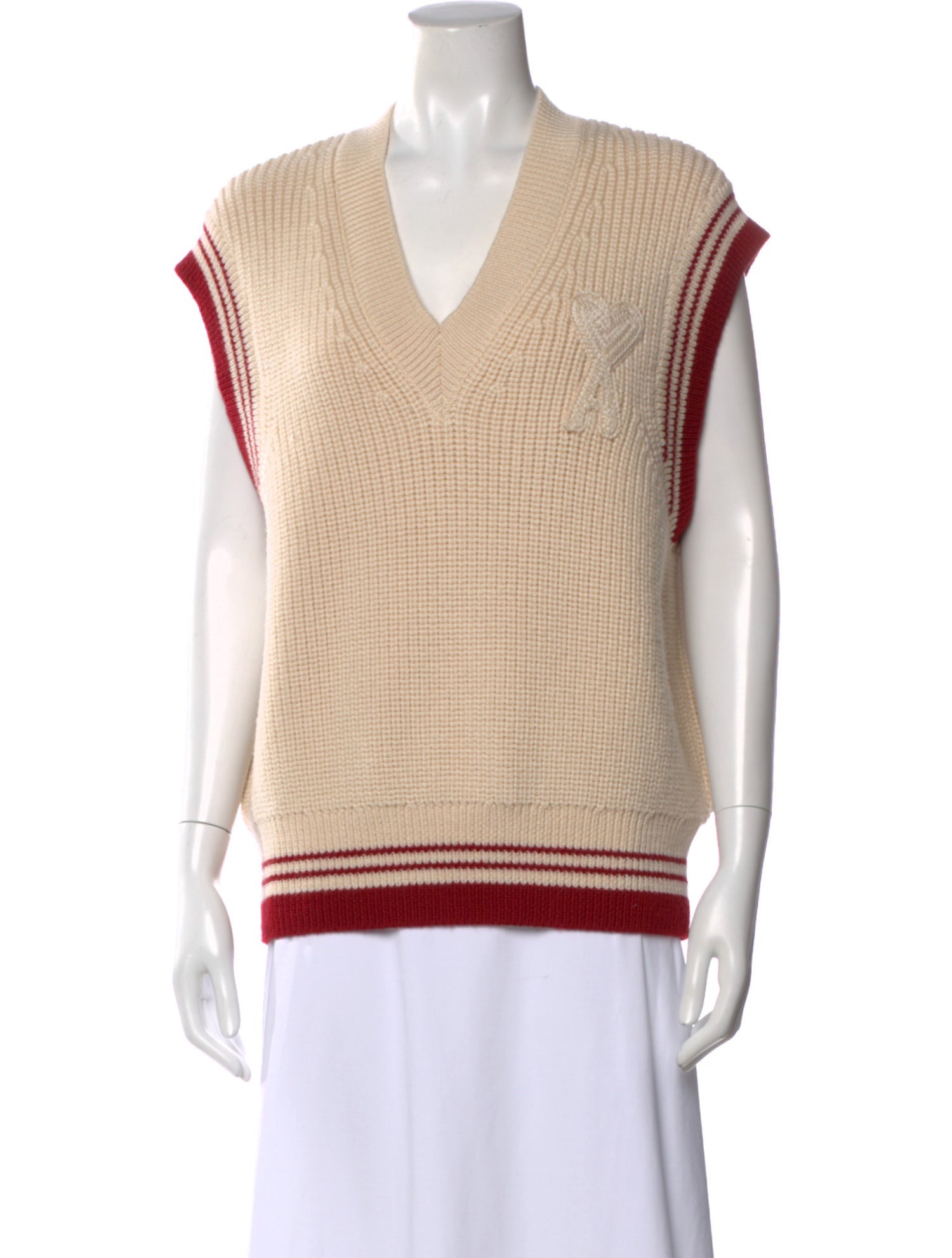 AMI Virgin Wool Colorblock Pattern Sweater w/ Tags