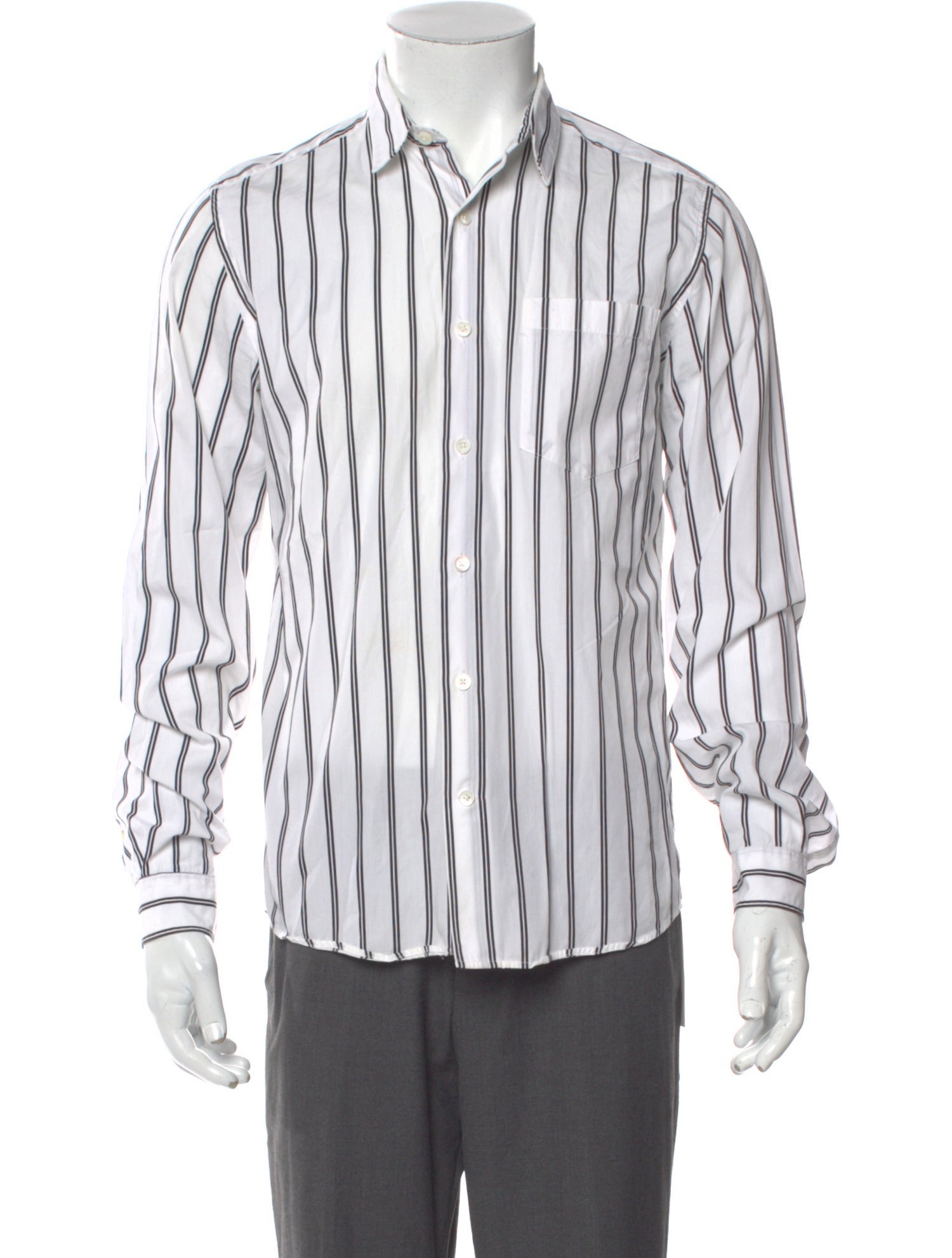AMI Striped Long Sleeve Dress Shirt
