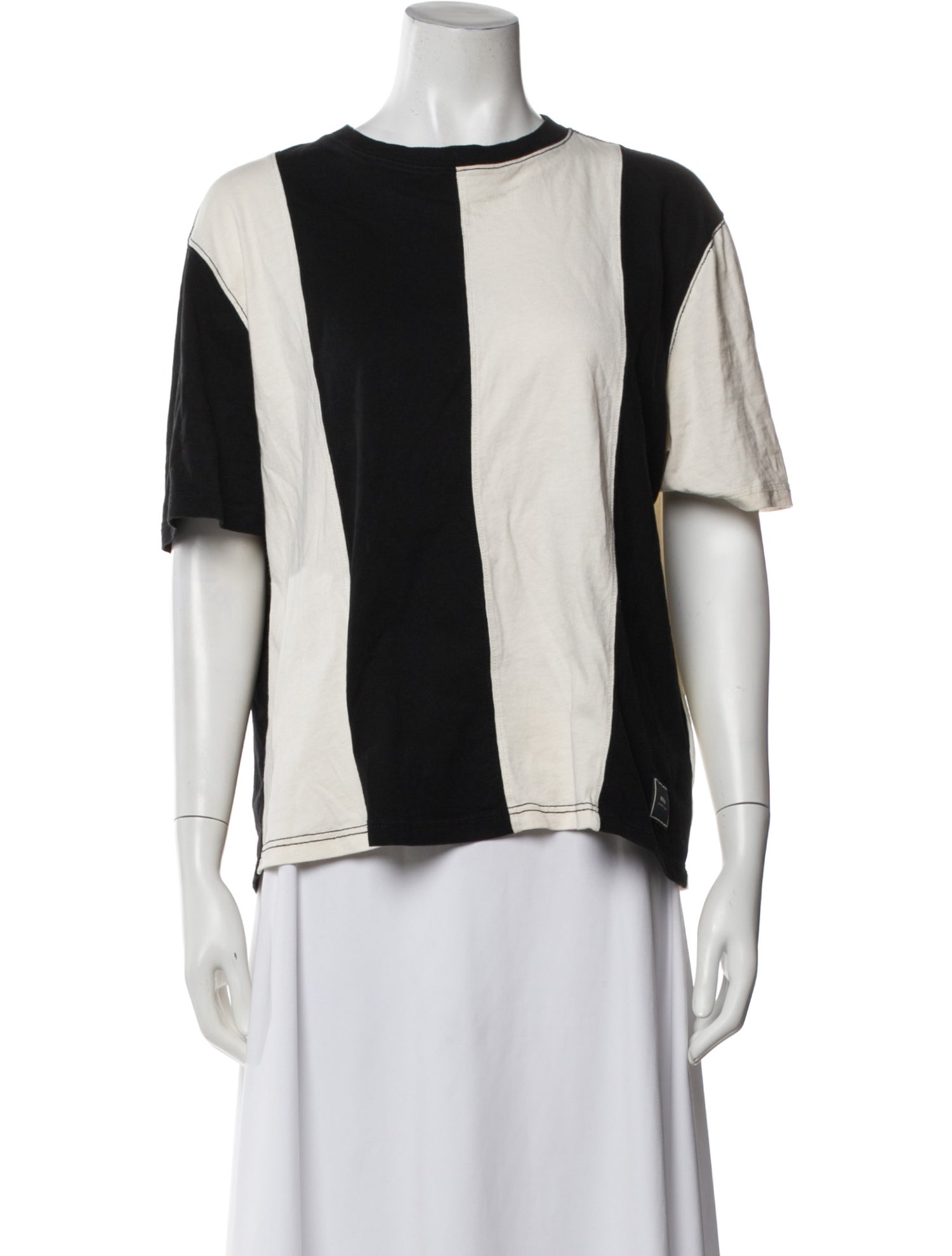 AMI Colorblock Pattern Crew Neck T-Shirt