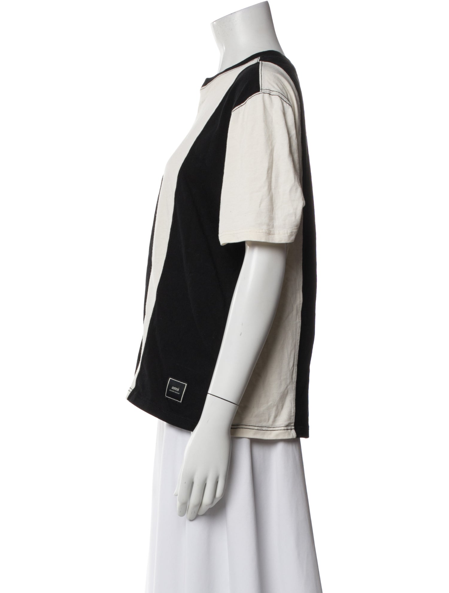 AMI Colorblock Pattern Crew Neck T-Shirt