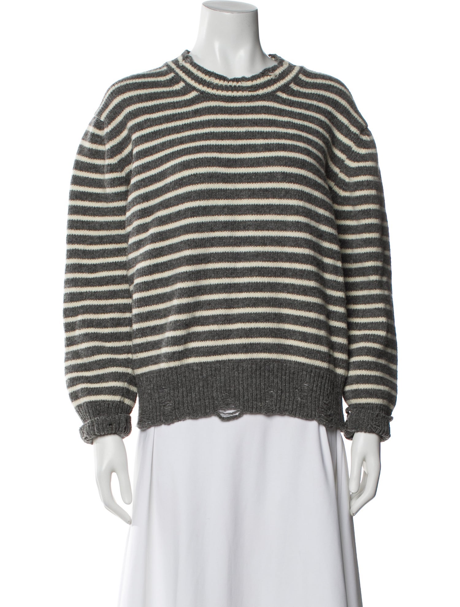 AMI Virgin Wool Striped Sweater