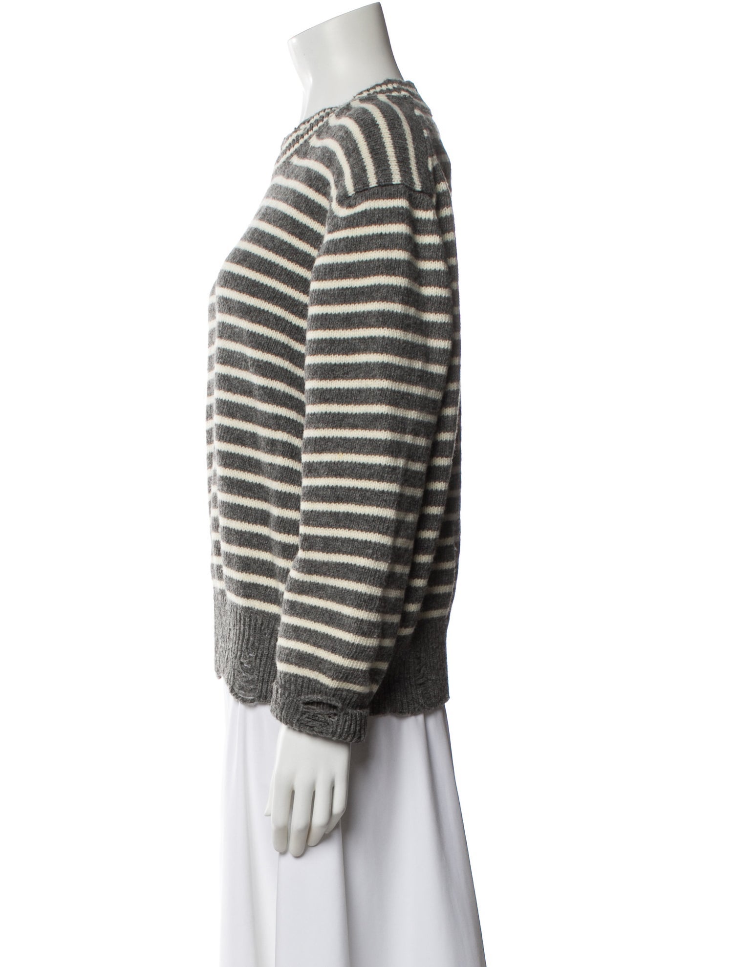 AMI Virgin Wool Striped Sweater