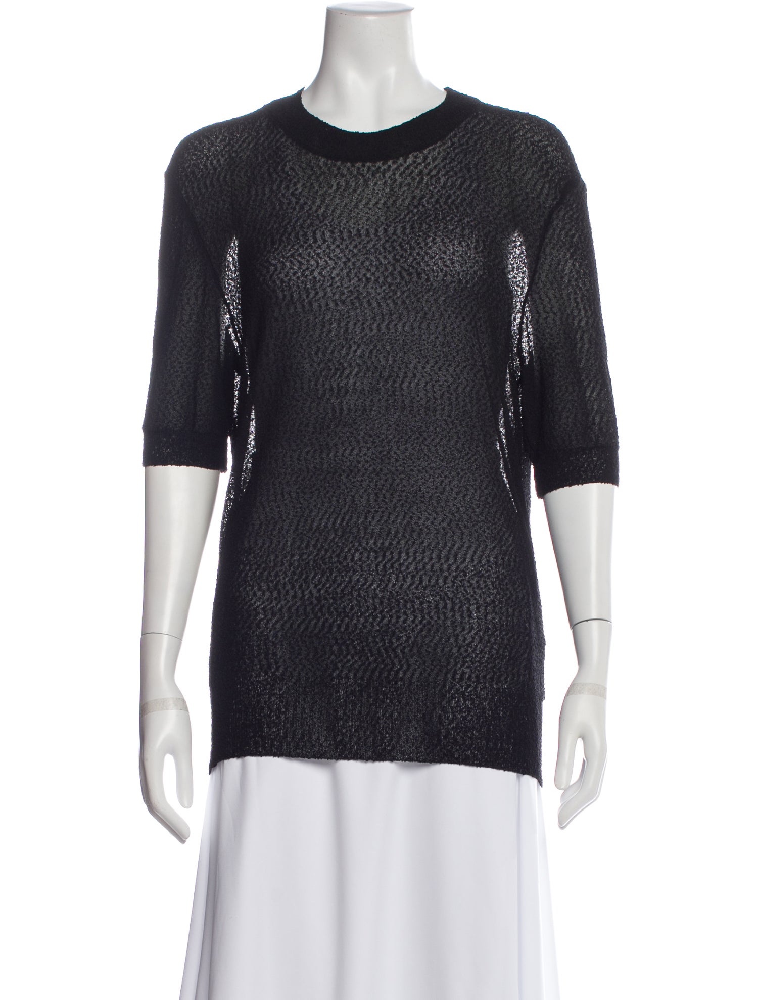 AMI Crew Neck Three-Quarter Sleeve Top