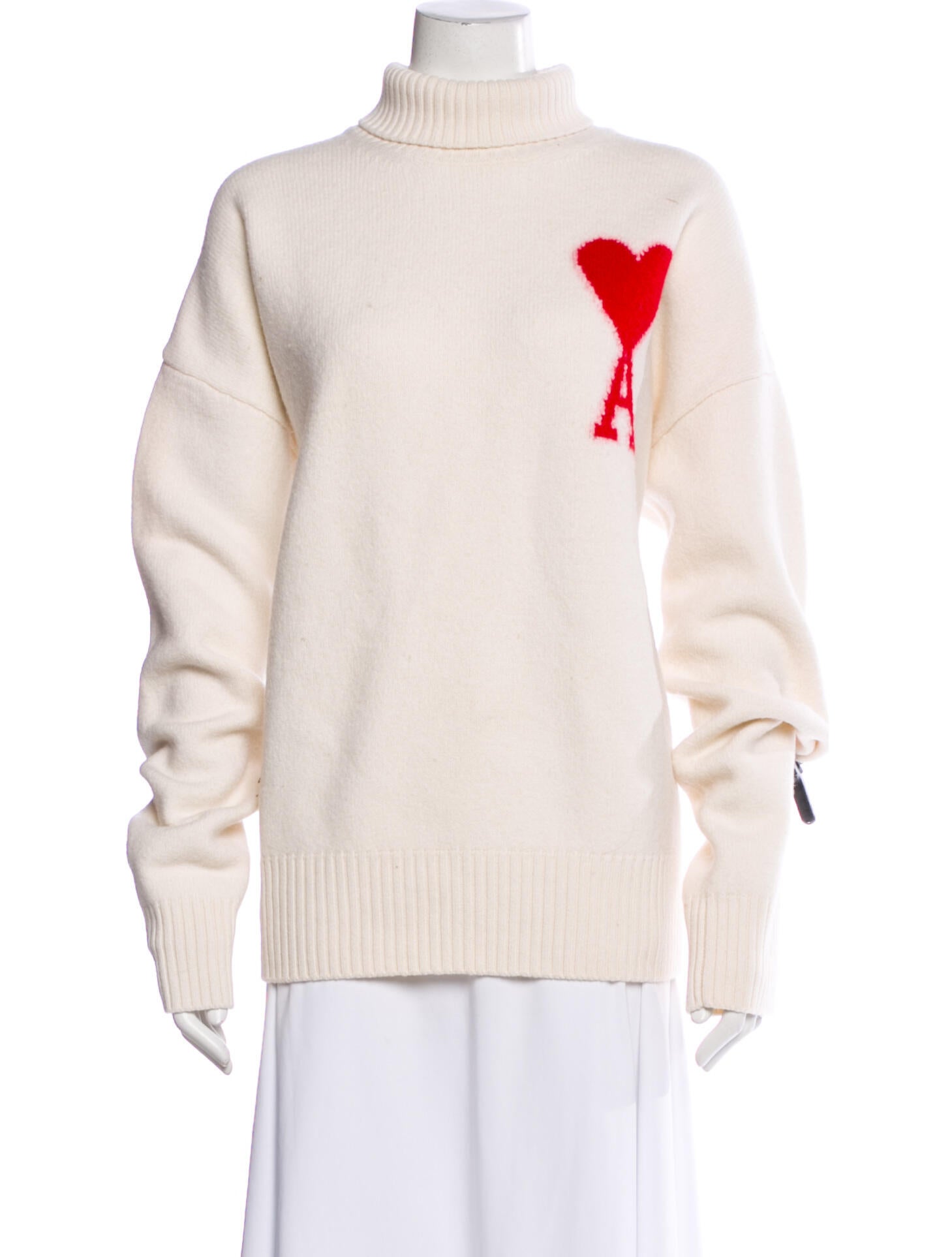 AMI Virgin Wool Graphic Print Sweater