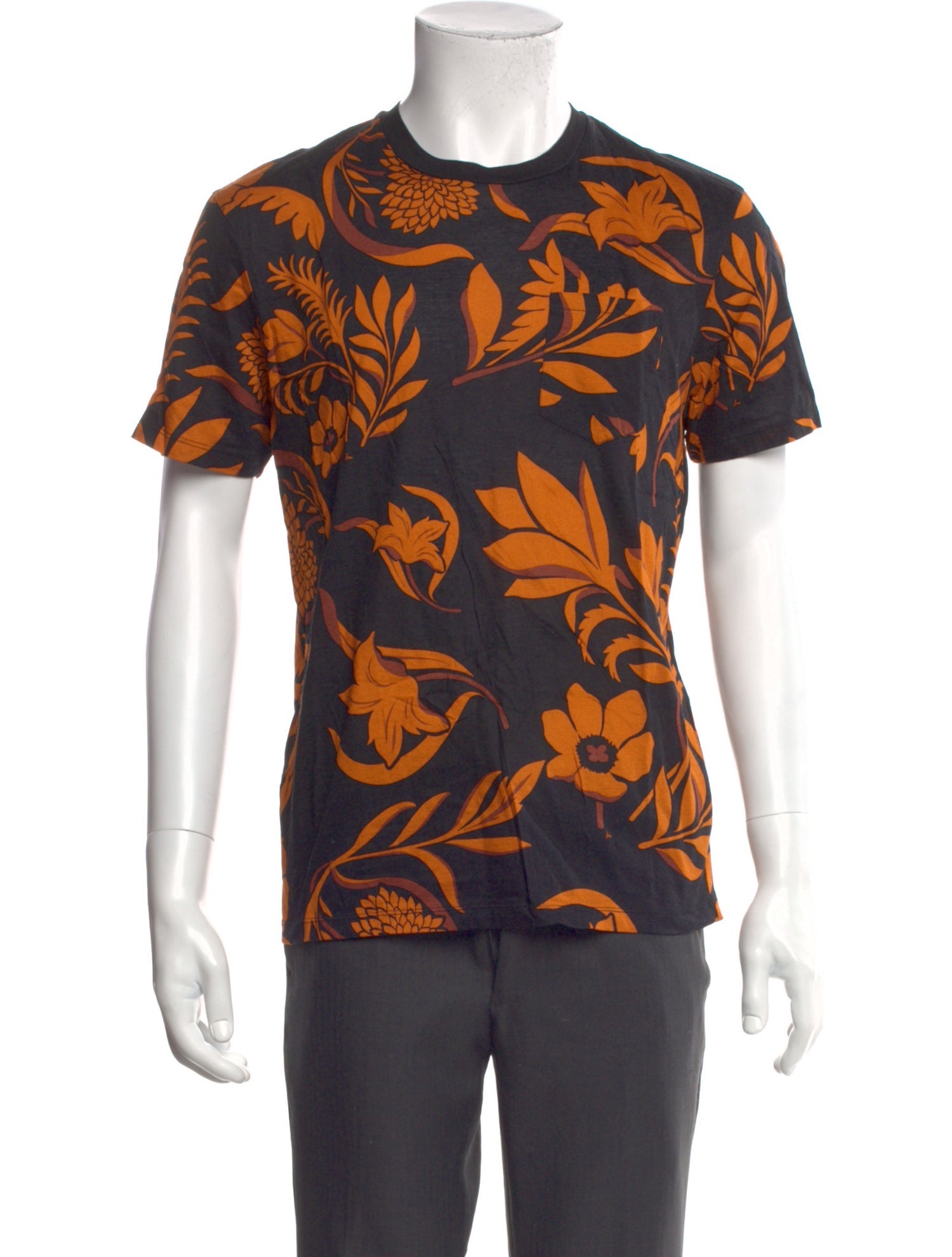 AMI Floral Print Short Sleeve Shirt