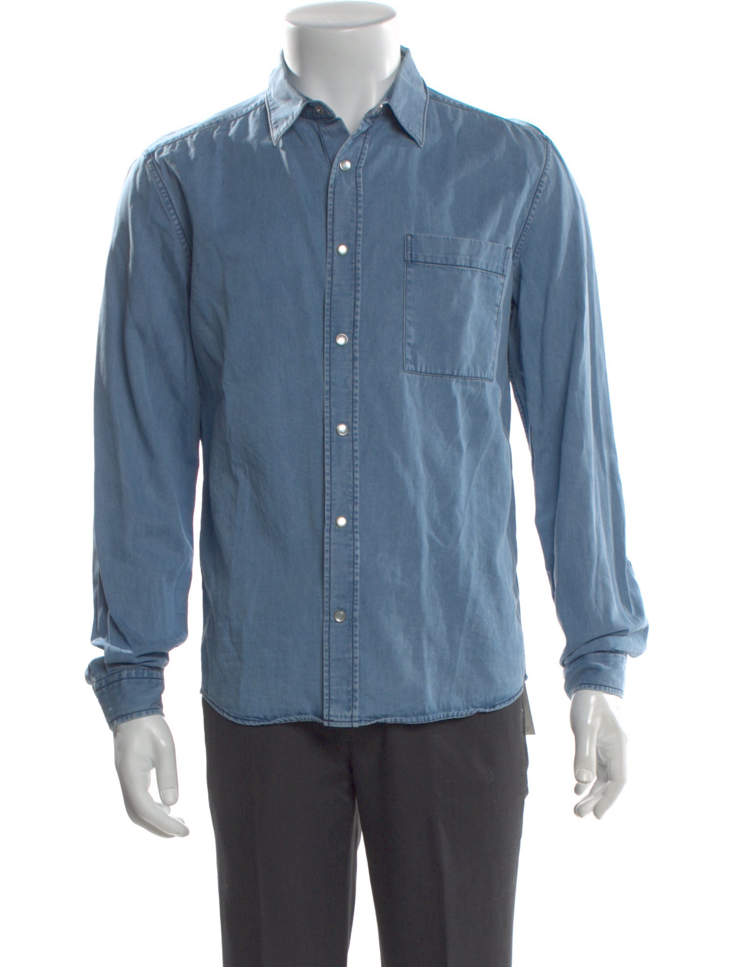 AMI Alexandre Mattiussi Long Sleeve Denim Shirt