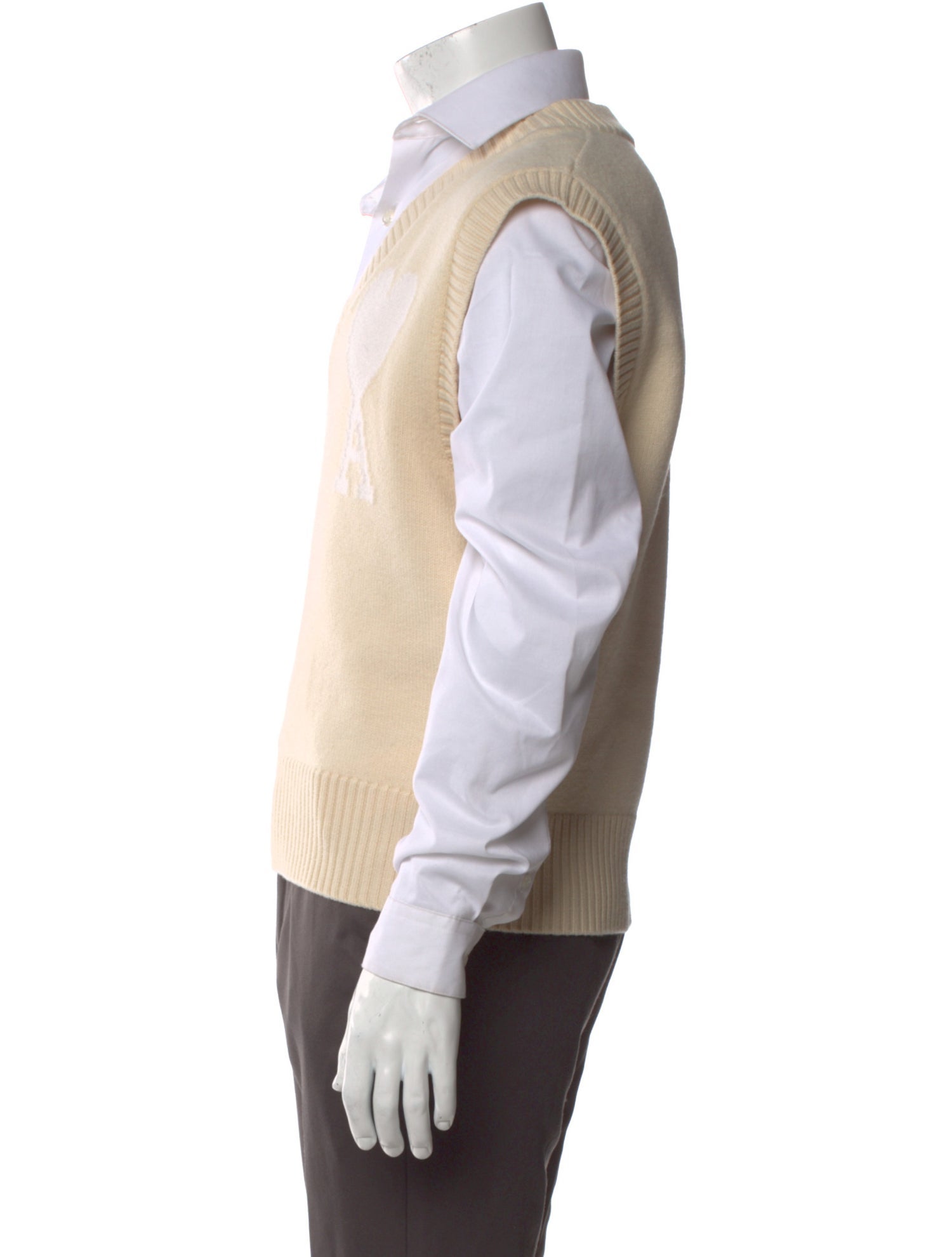 AMI Virgin Wool Graphic Print Sweater Vest