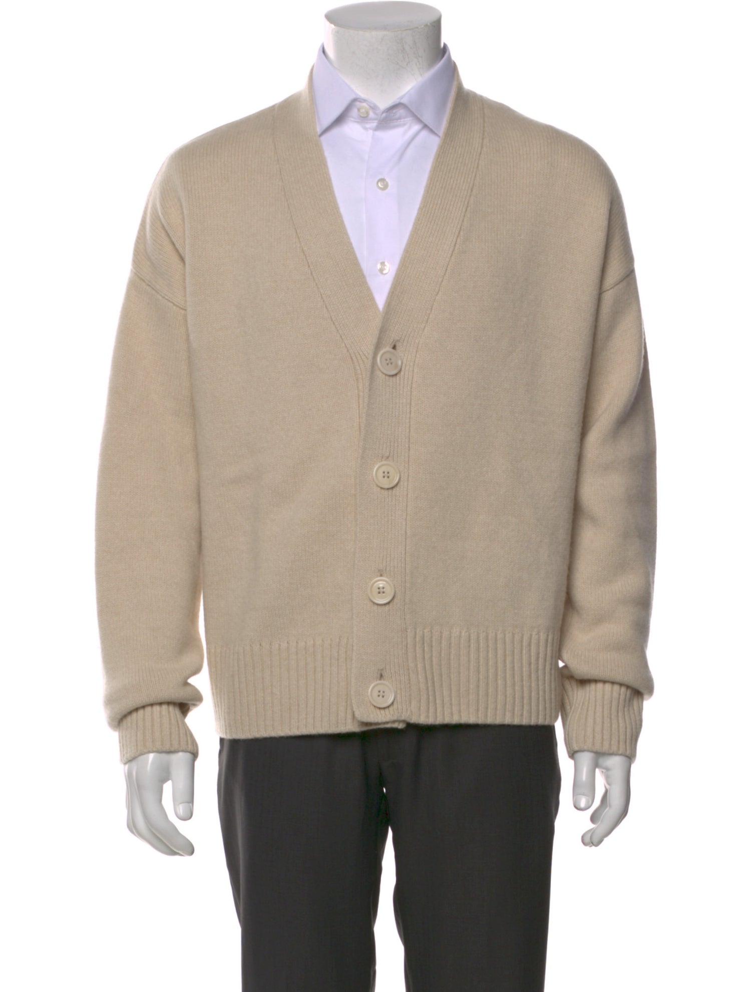 AMI Merino Wool V-Neck Cardigan