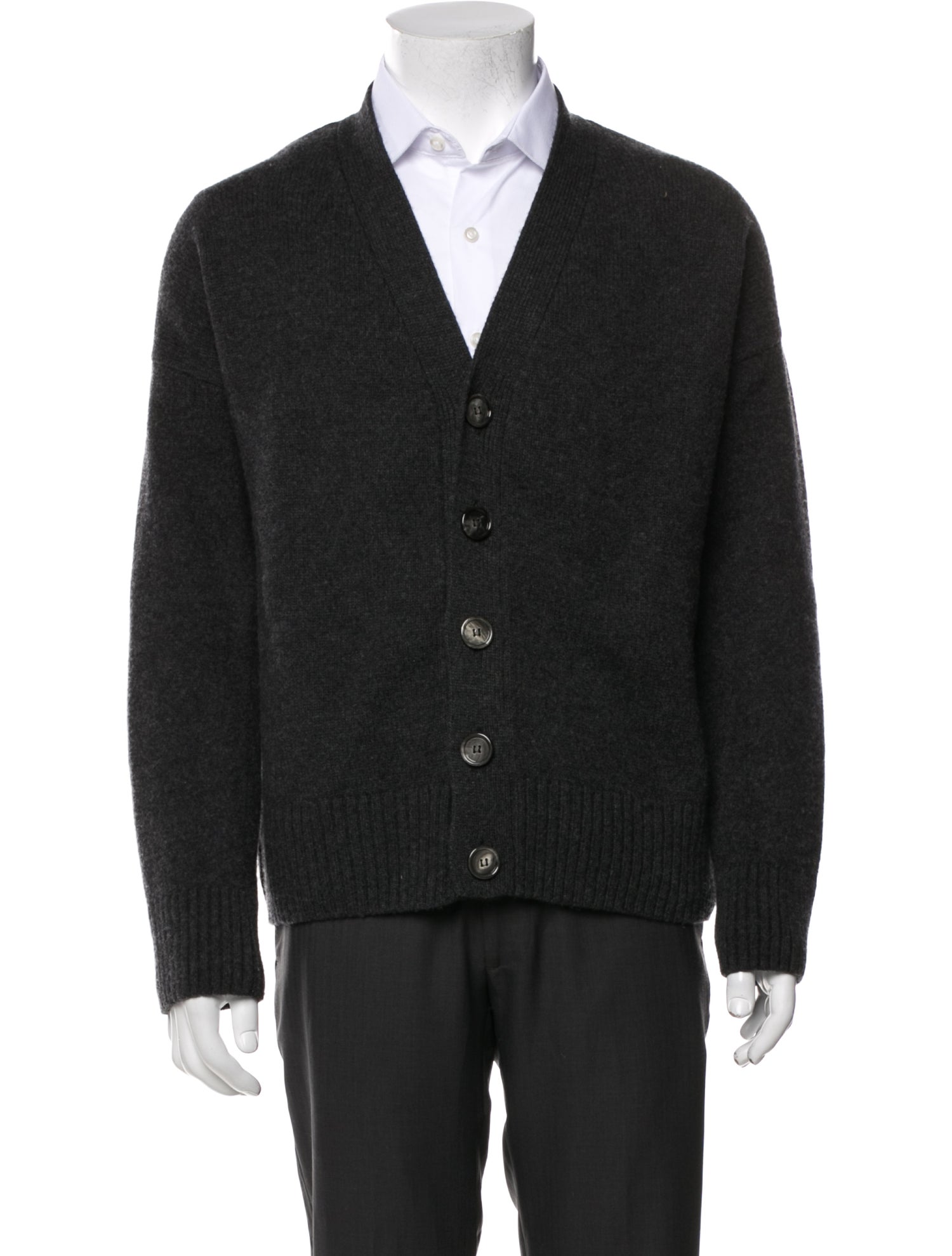 AMI Merino Wool V-Neck Cardigan