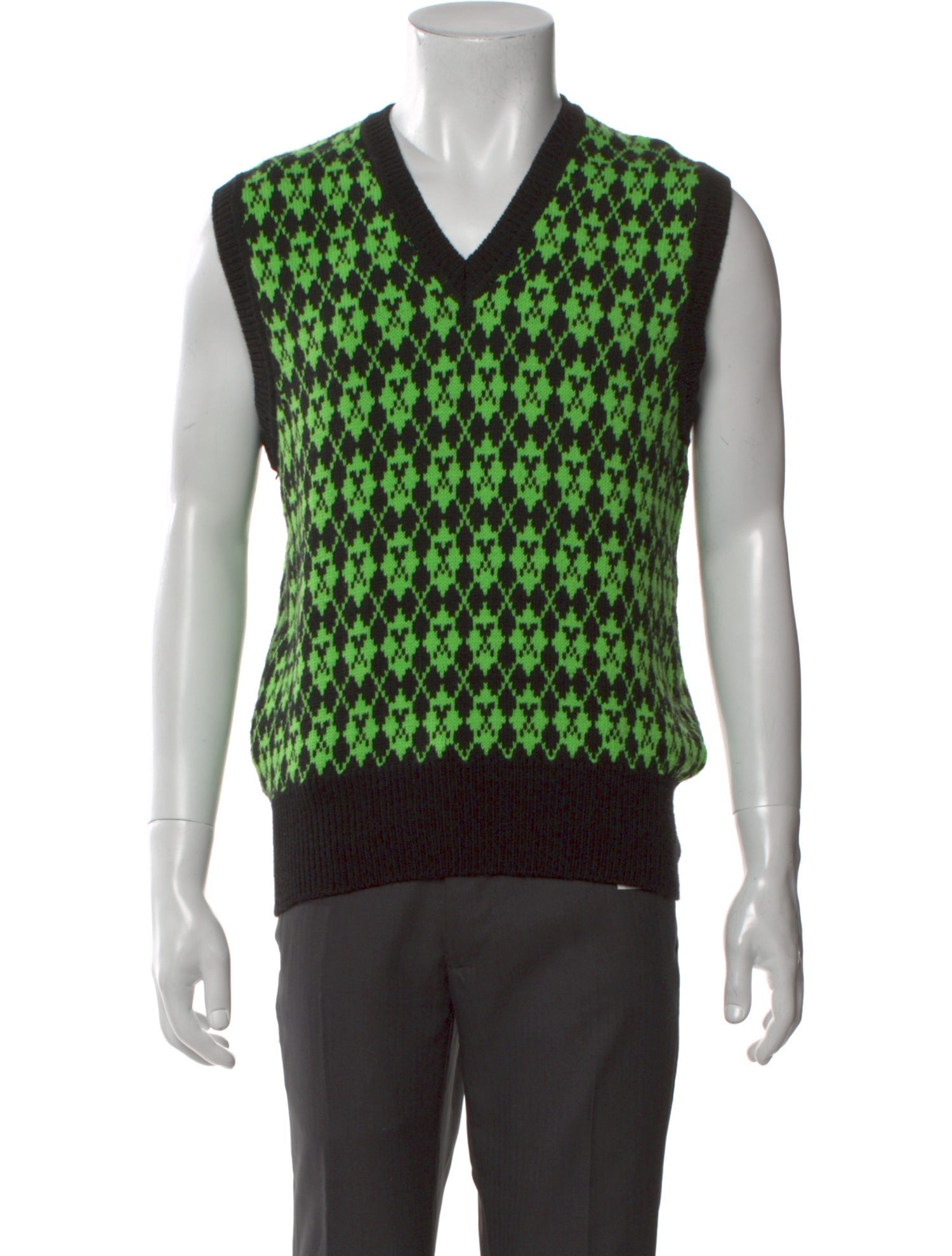 AMI Printed V-Neck Sweater Vest