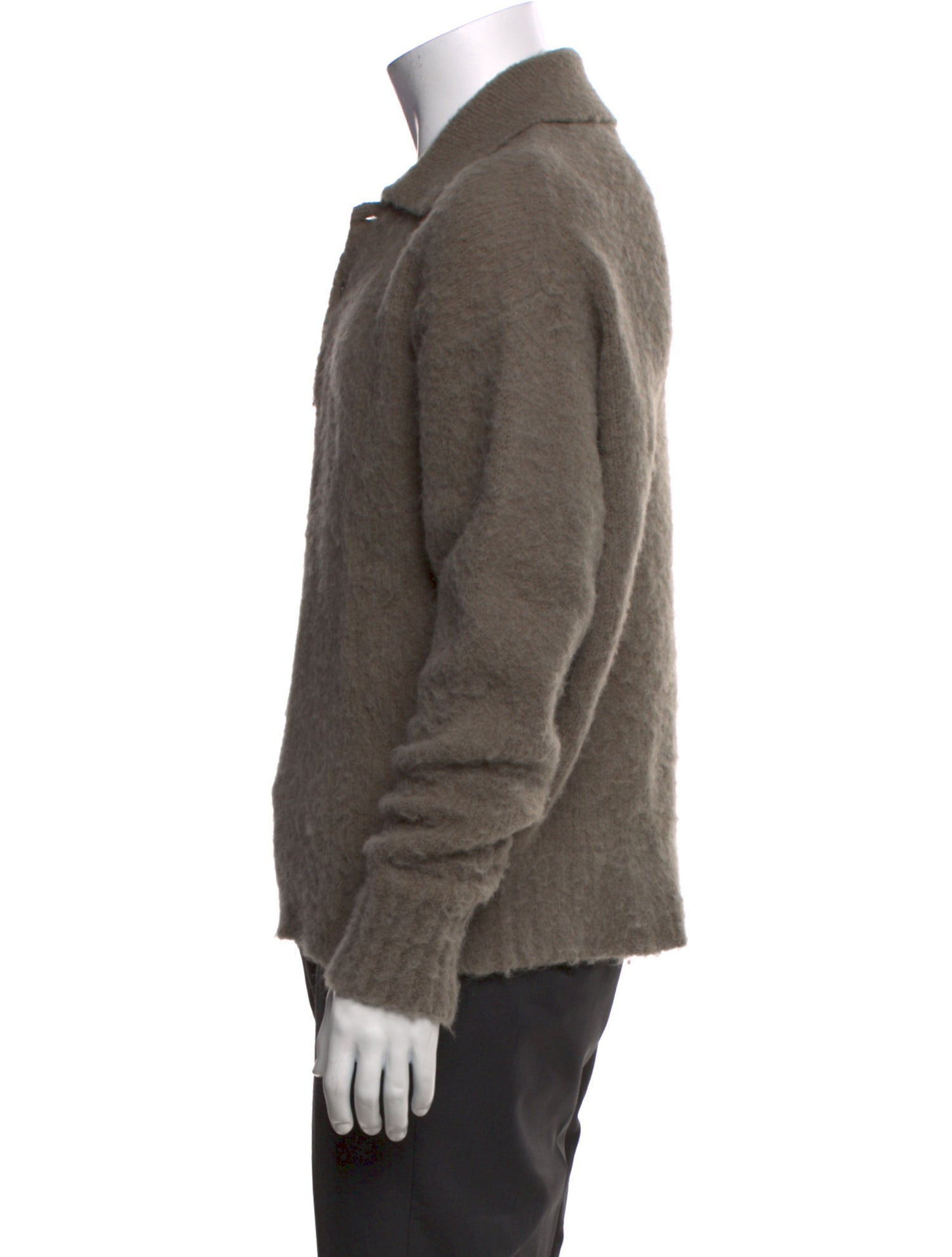 AMI Collar Long Sleeve Polo Sweater