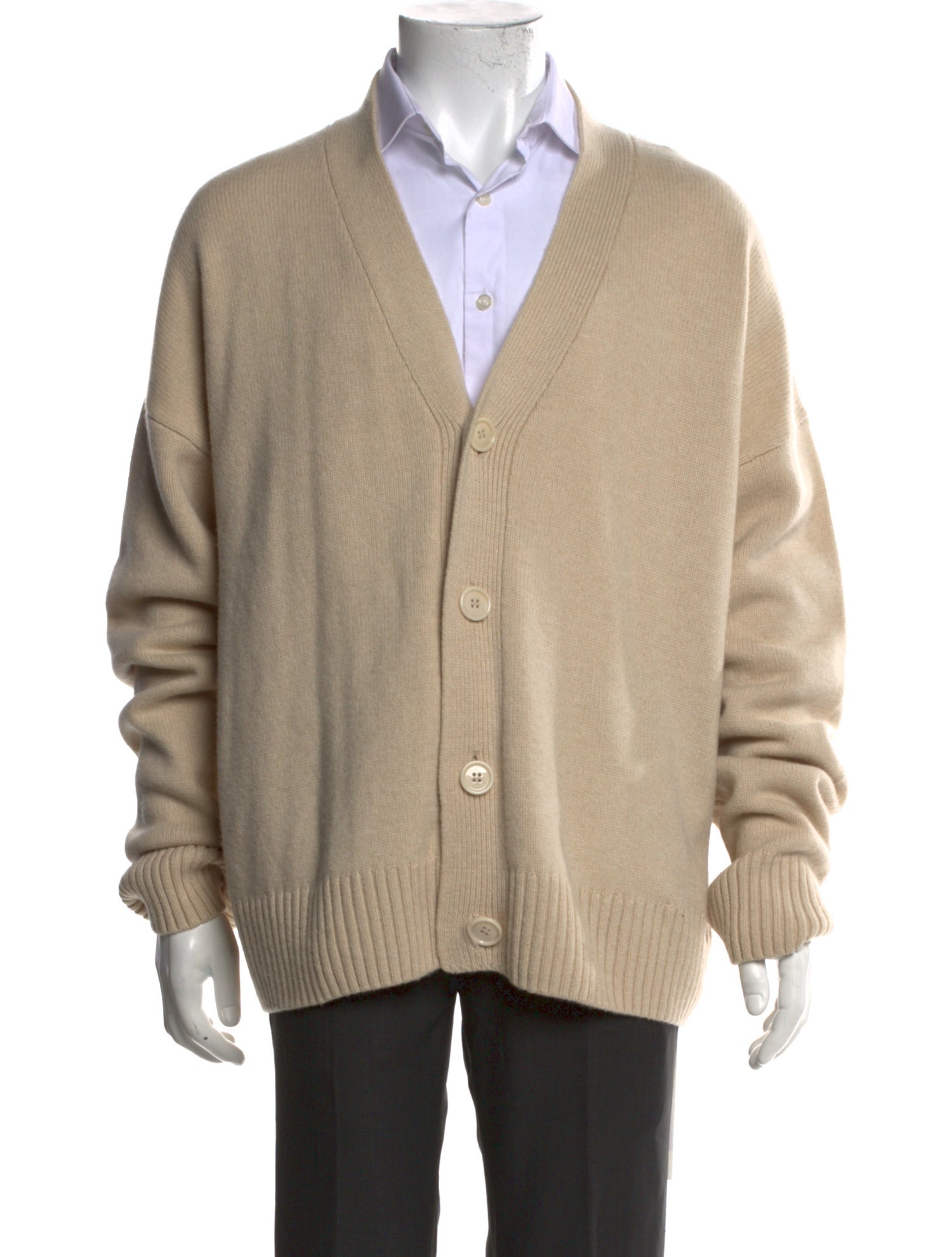 AMI Merino Wool V-Neck Cardigan