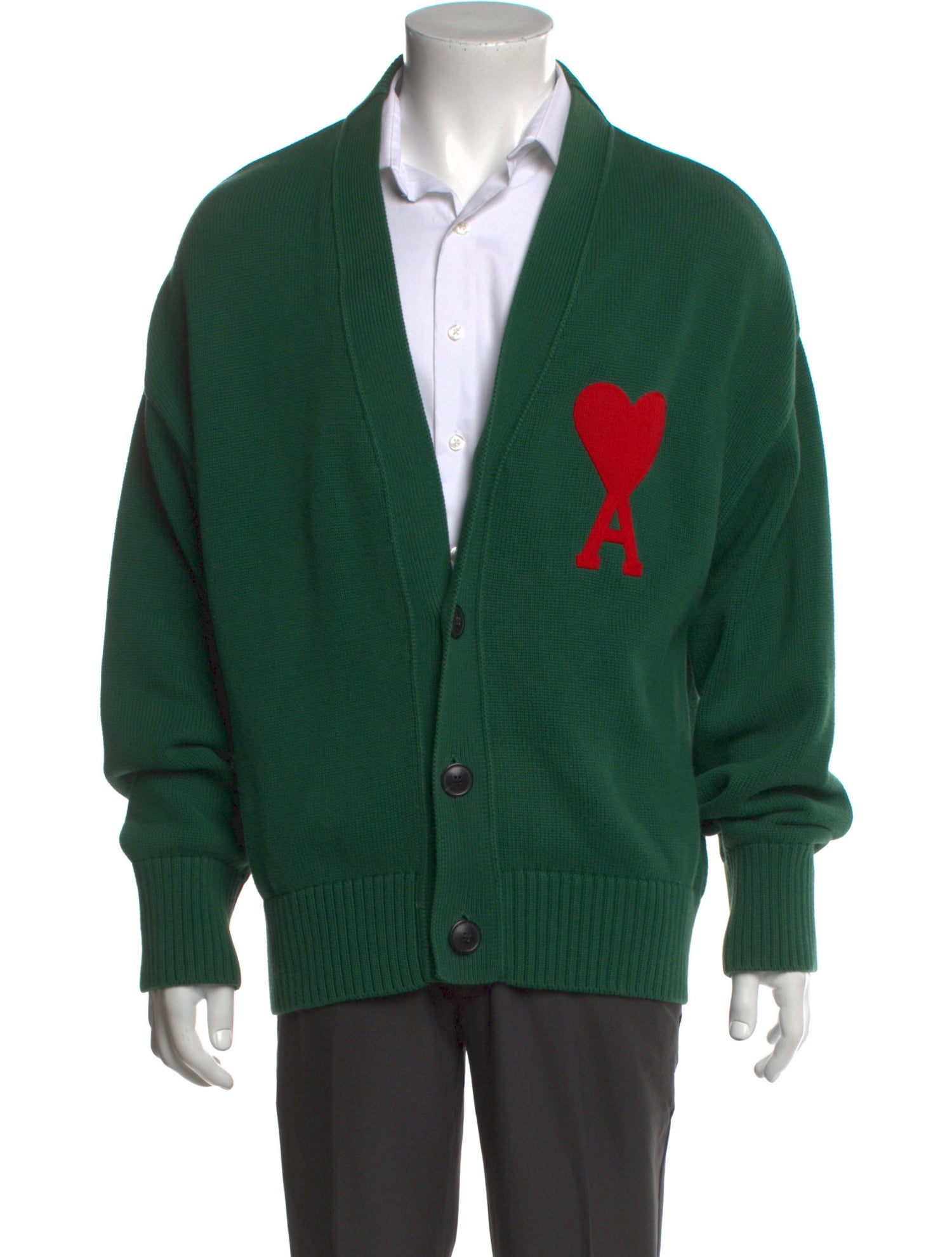 AMI Open Front Long Sleeve Cardigan