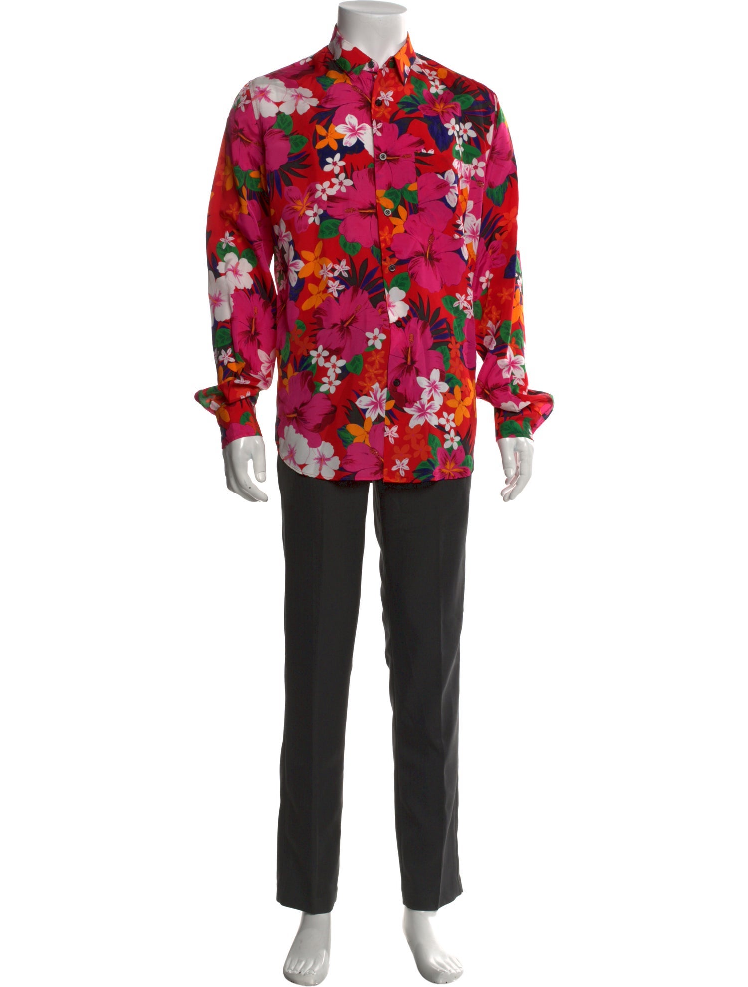 AMI Floral Print Long Sleeve Shirt
