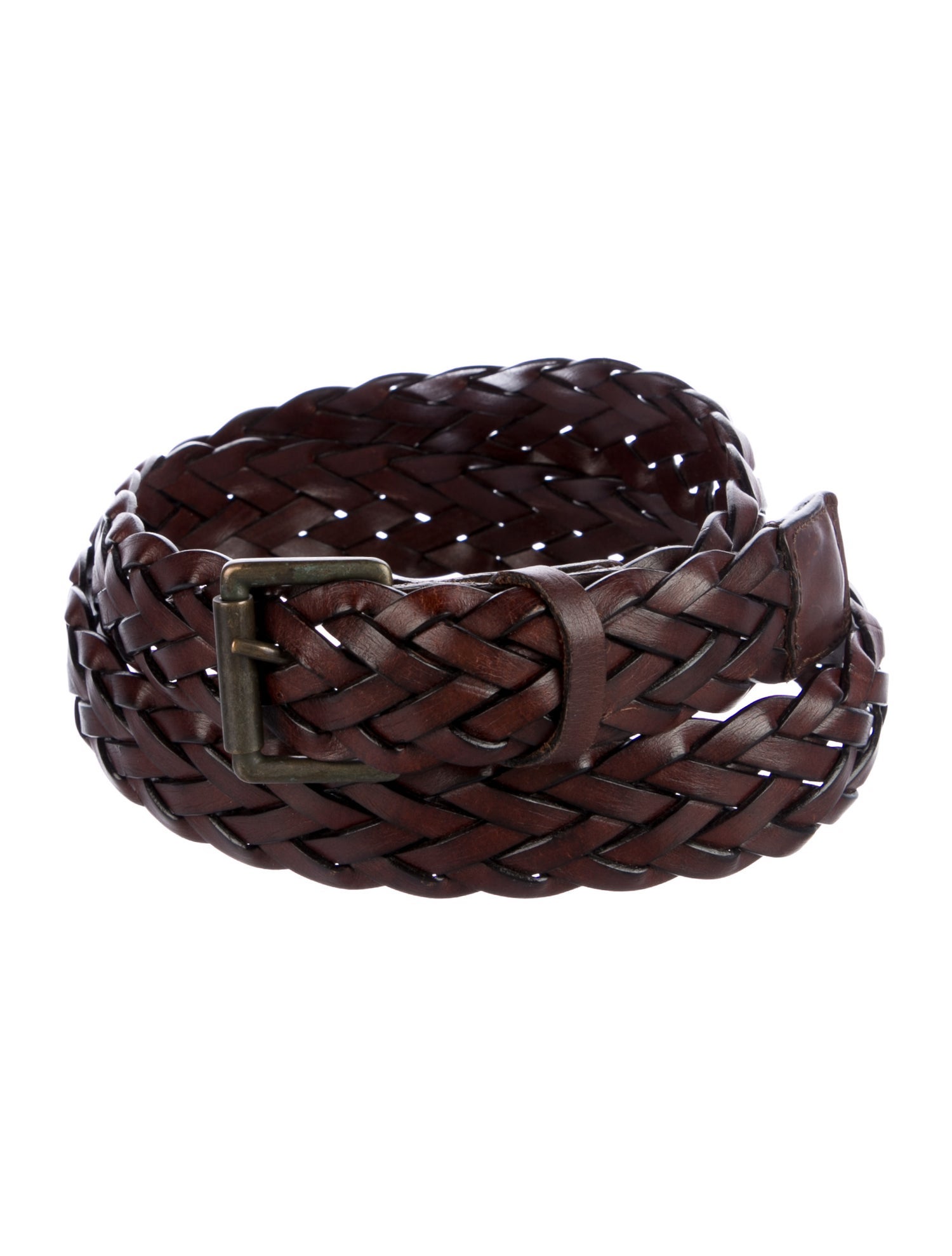 AMI Leather Braided Accents Belt