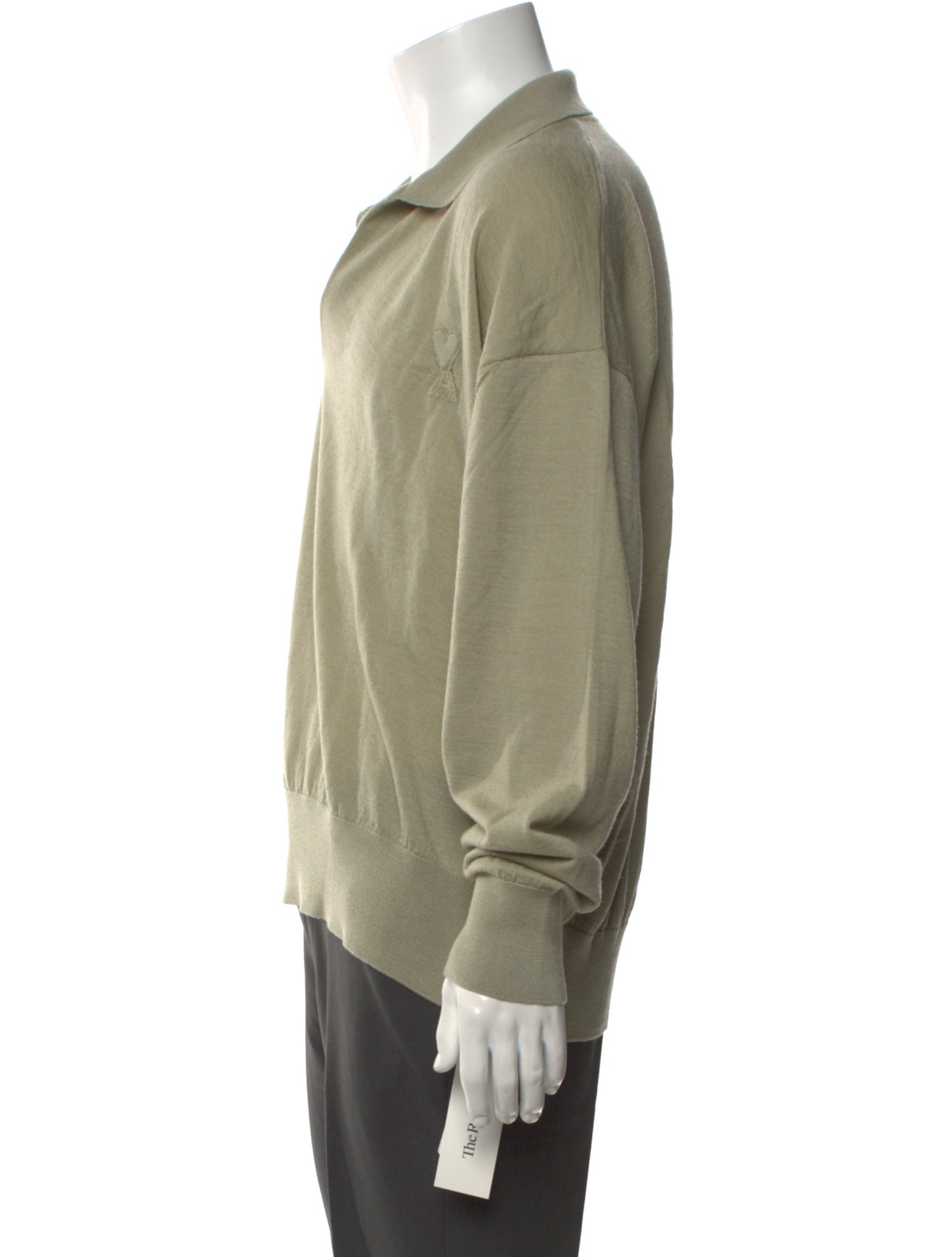 AMI V-Neck Long Sleeve Polo Sweater
