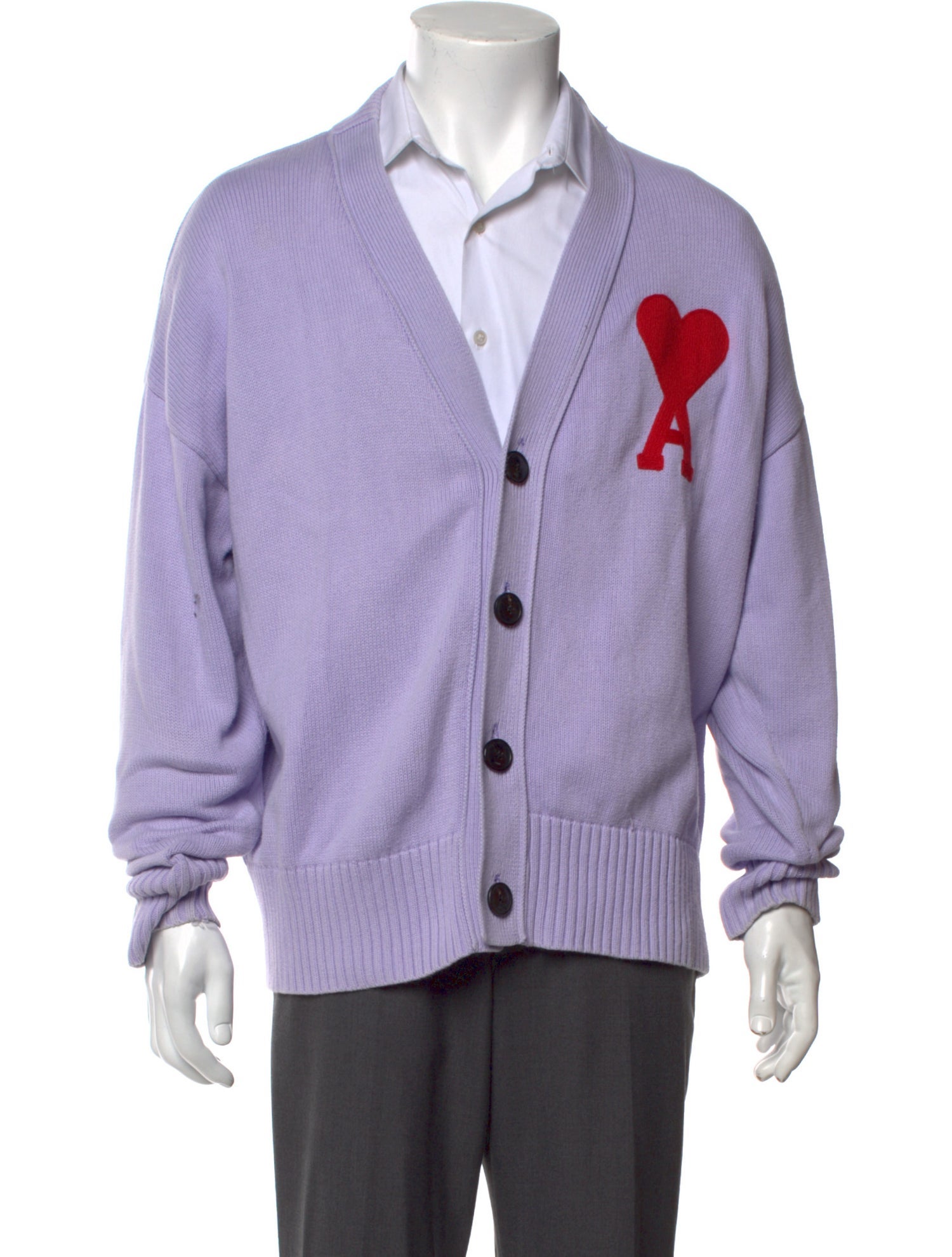 AMI Open Front Long Sleeve Cardigan
