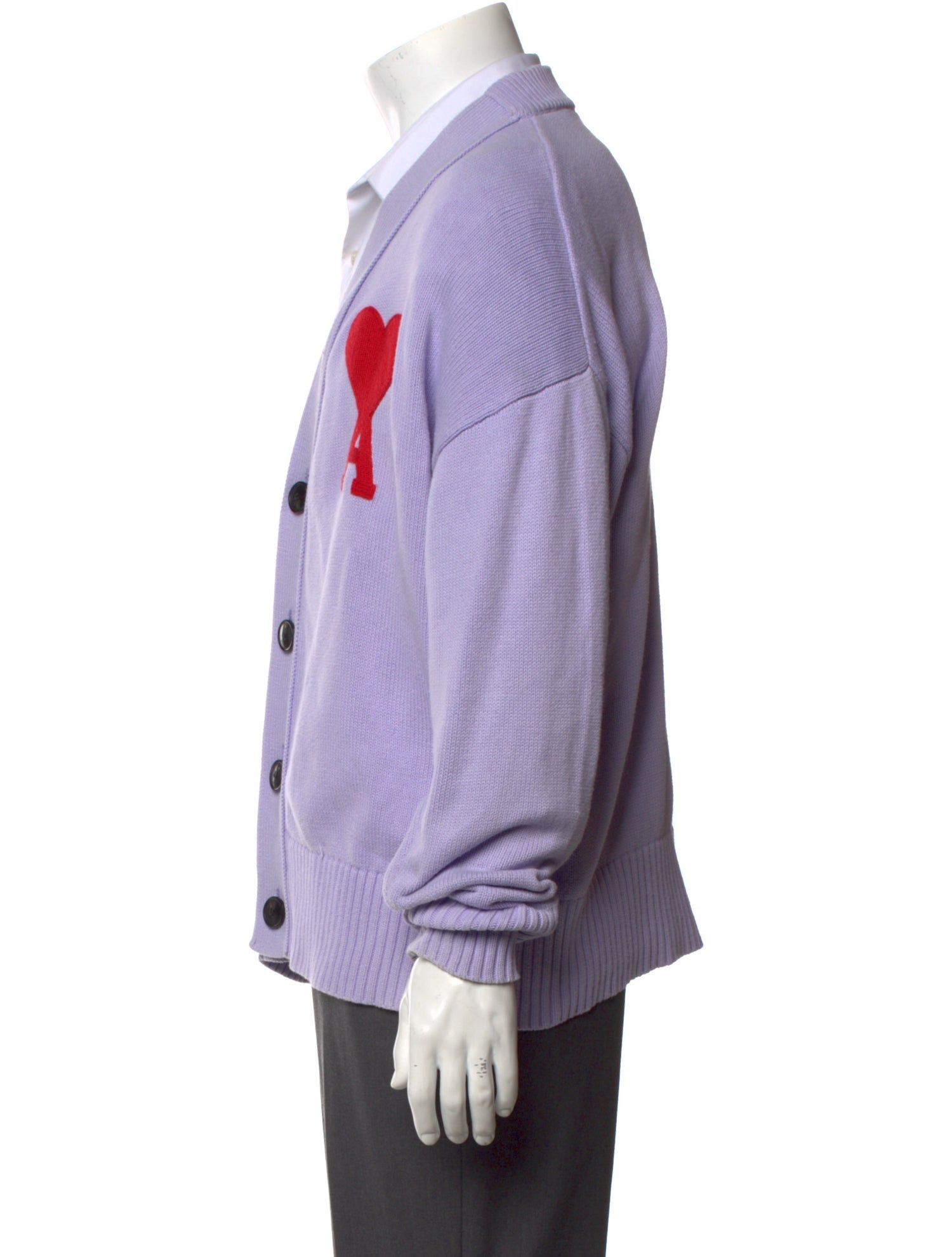 AMI Open Front Long Sleeve Cardigan
