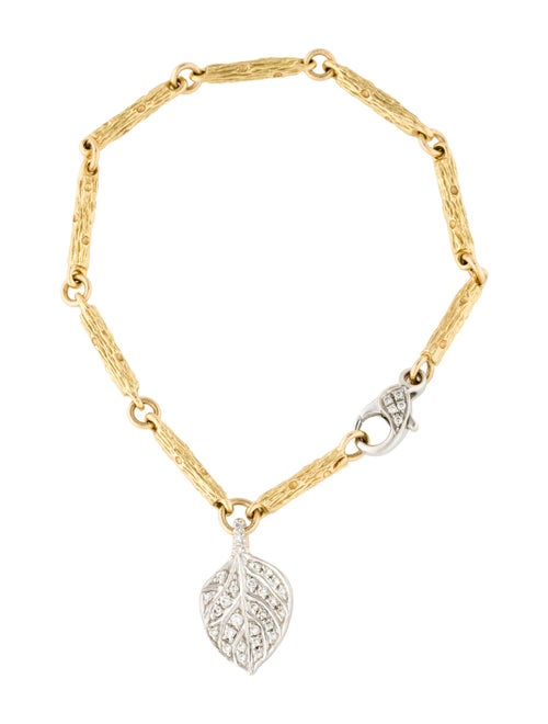 Aaron Henry Diamond Leaf Charm Bracelet